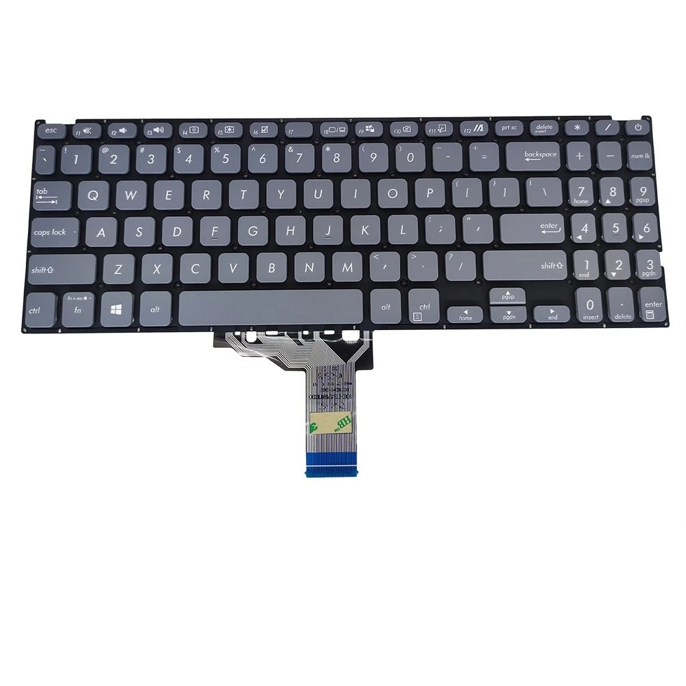 Tastatura Laptop, Asus, VivoBook 15 P1504D, P1504DA, P1504F, P1504FA, P1504J, P1504JA, P1504U, P1504UA, gri, layout US