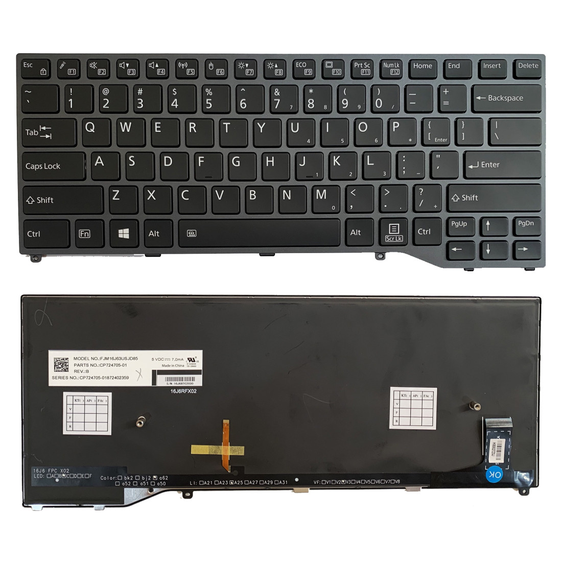 Tastatura Laptop, Fujitsu, LifeBook E5410, E5411, iluminata, layout US