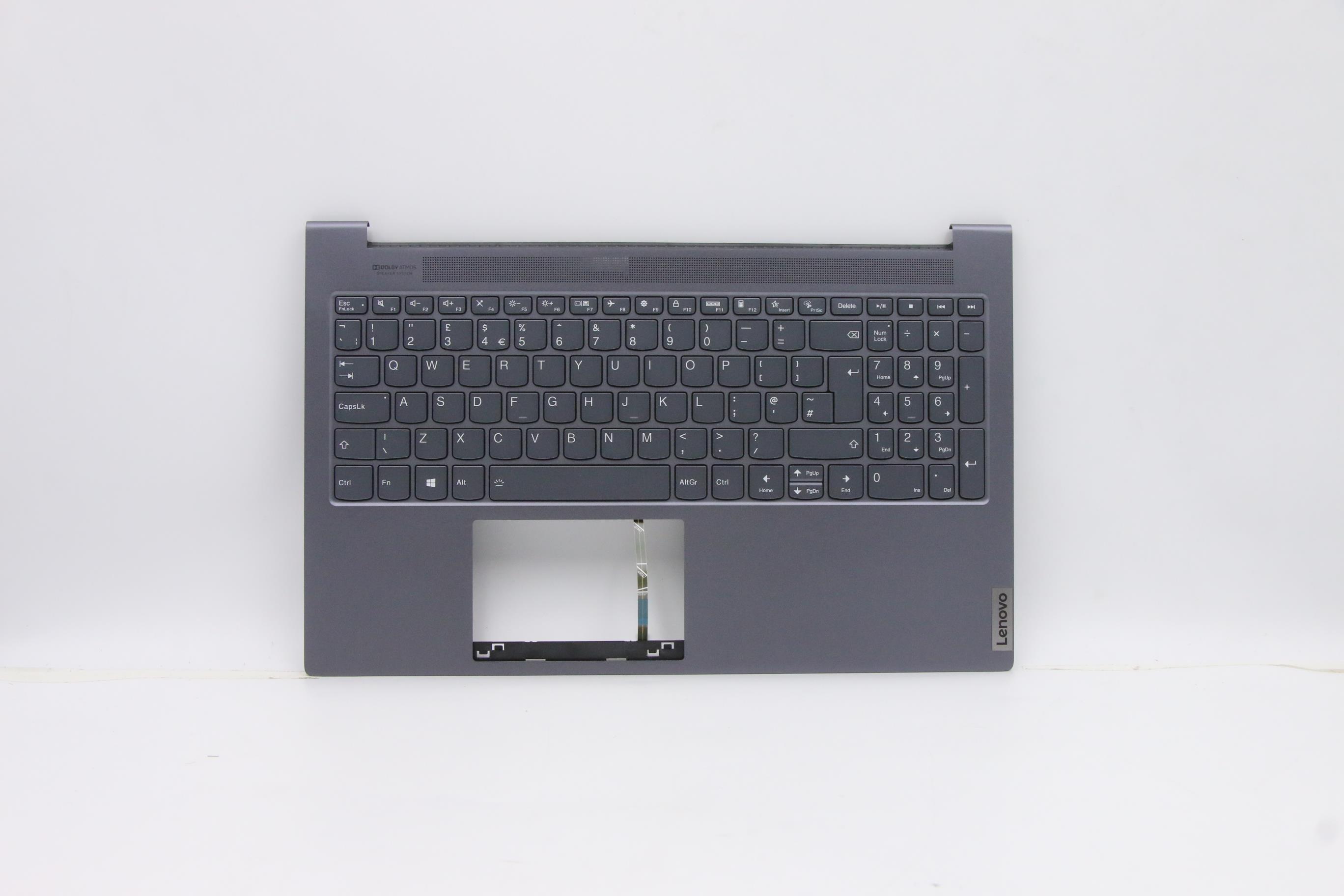 Carcasa superioara cu tastatura palmrest Laptop, Lenovo, Yoga Slim 7-15IIL05 Type 82AA, 5CB0X55840, 4BLS2TALV30, iluminata, gri, layout US