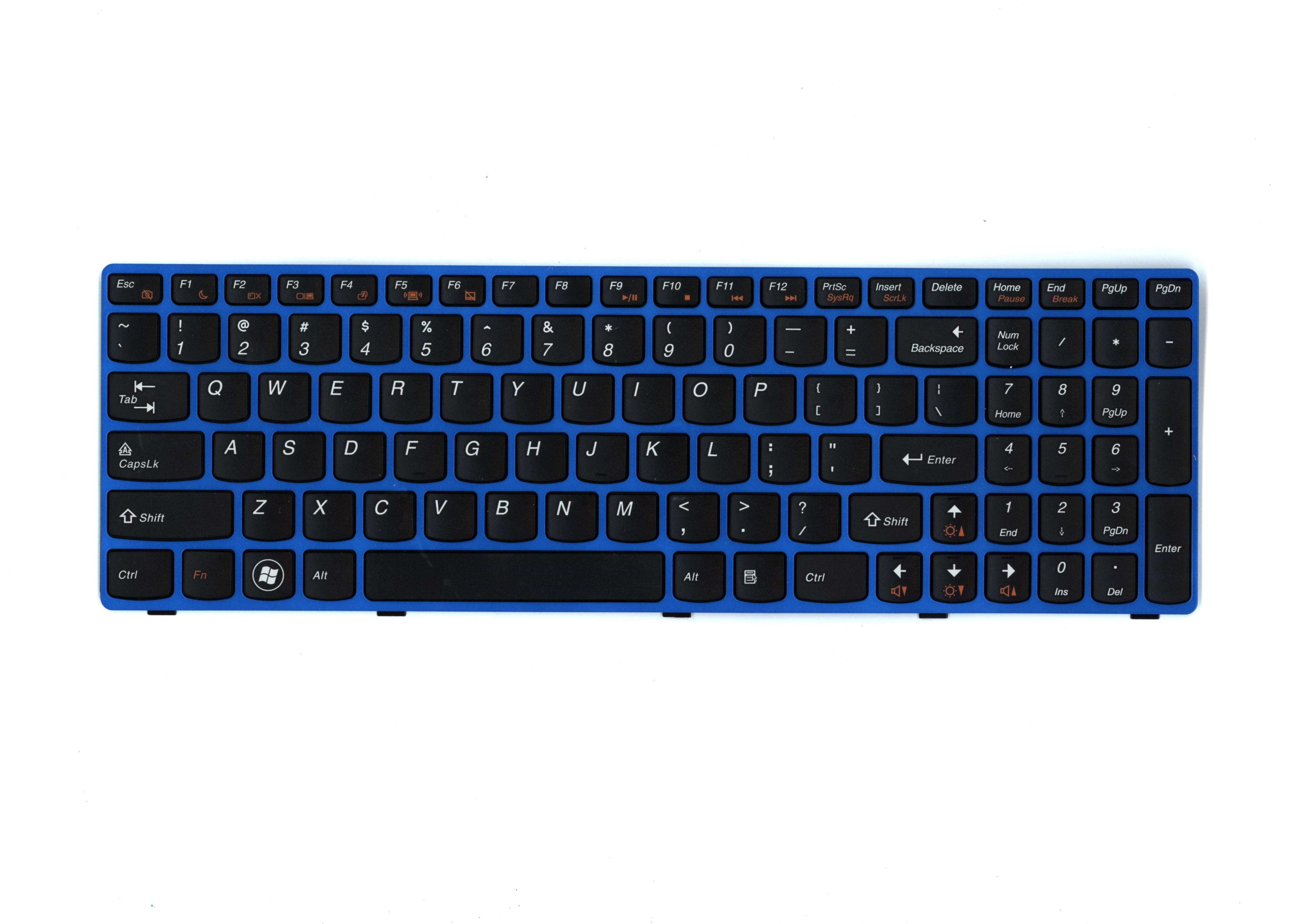Tastatura Laptop, Lenovo,  25013195, 25012814, 25013060, MP-10A33US, T4TQ-US, MP-10A3, rama albastra, layout US