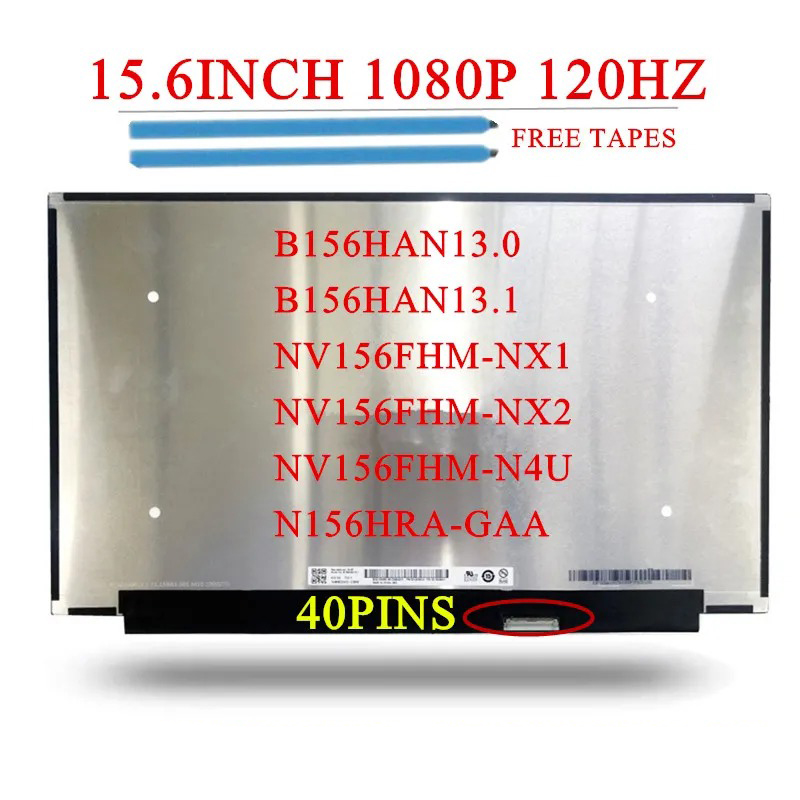 Display Laptop, Dell, Gaming G15 5510, 5520, NV156FHM-N4U, DP/N 0W3MRC, W3MRC, 0R6FD8, 15.6 inch, slim fhd, ips, 120Hz, 40 pini