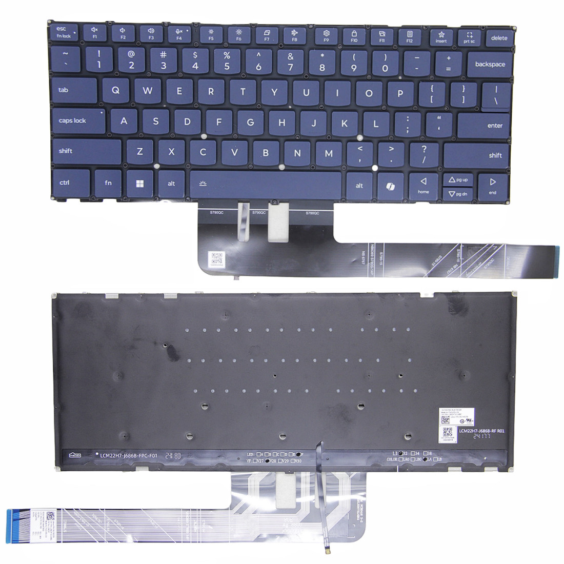 Tastatura Laptop, Lenovo, Yoga Pro 7 14ARP8 Type 83AU, iluminata, albastra, layout us