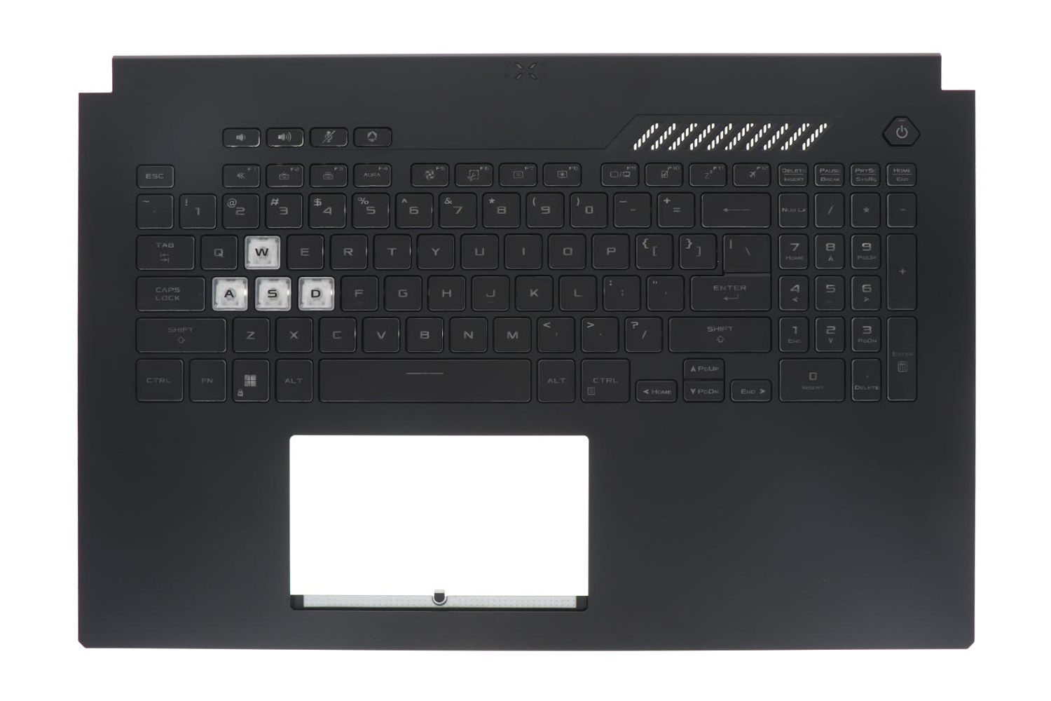 Carcasa superioara cu tastatura palmrest Laptop Gaming, Asus, TUF F17 FX707ZV4, FA707RC-1B, 90NR09I2-R31UI1, 33NJKTAJNB0, iluminata, layout US