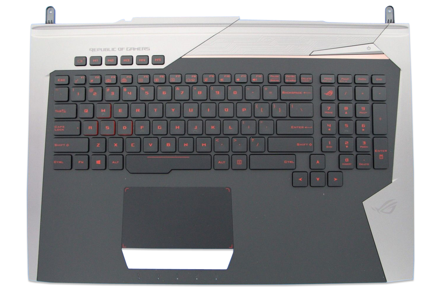 Carcasa superioara cu tastatura palmrest Laptop Gaming, Asus, ROG G752V, G752VM, G752VS, G752VSK, G752VT, 90NB0D71-R30US0, 13NB09Y0AP0431, 13N0-SIA0G31, iluminata, layout US