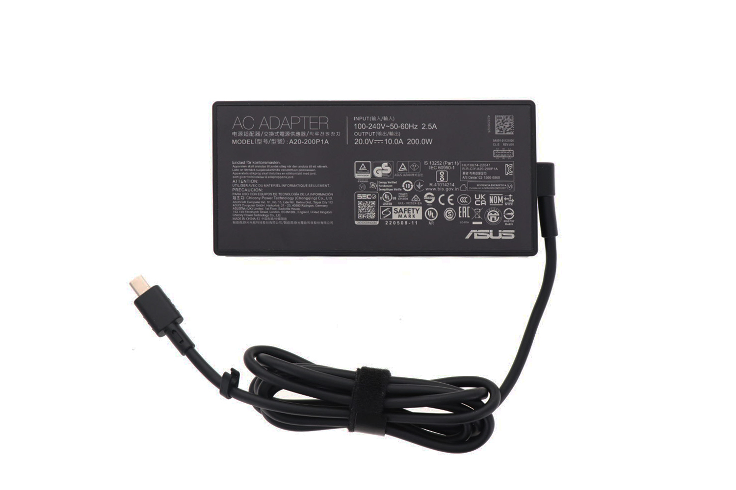Incarcator Laptop, Asus, ProArt PX13 HN7306E, HN7306EA, HN7306EAC, HN7306W, HN7306WI, HN7306WV, HN7306WU, 0A001-01121100, A20-200P1A, 20V, 10A, 200W, mufa tip USB