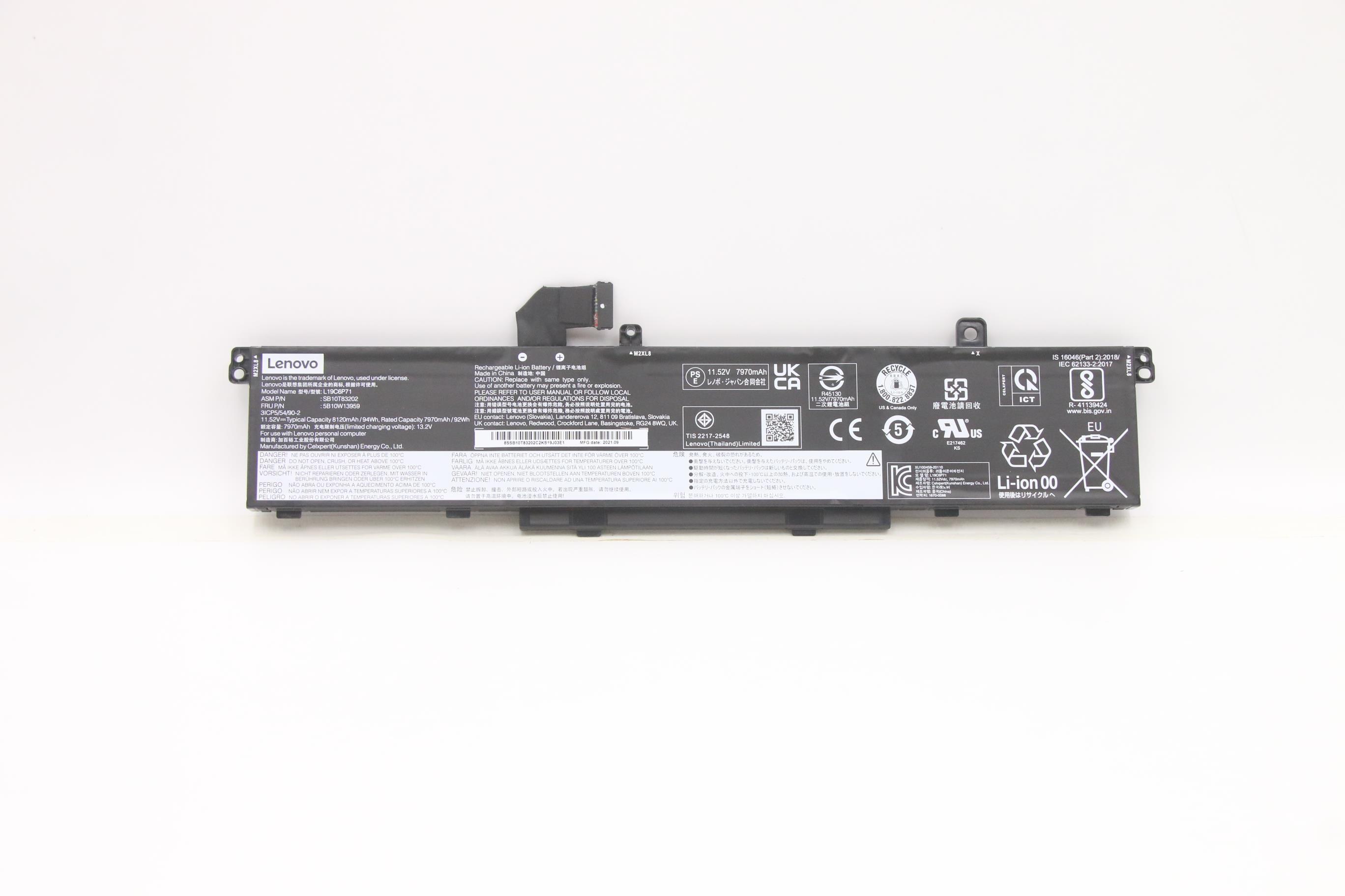 Baterie Laptop, Lenovo, ThinkPad 5B10W13959, SB10T83202, 5B10W13958, SB10T8320, 3ICP5/54/90-2, L19C6P71, L19L6P71, 11.52V, 7970mAh, 94Wh