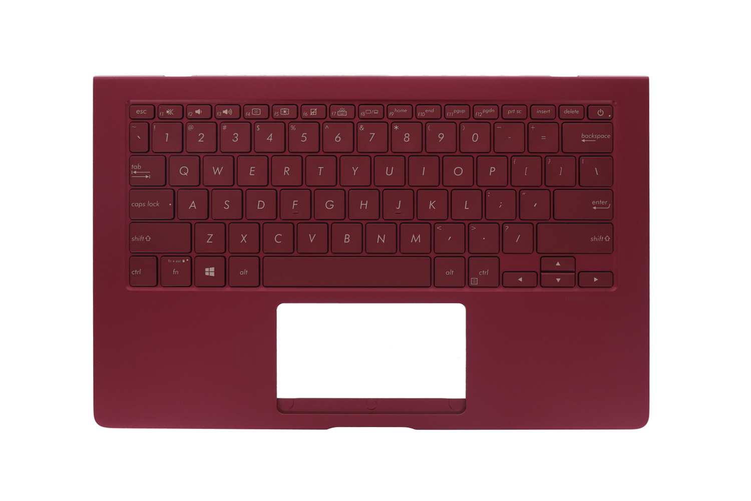 Carcasa superioara cu tastatura palmrest Laptop, Asus, ZenBook S UX391F, UX391FA, UX391U, UX391UA, 90NB0D94-R31US0, 17H1UX18AI, 13N1-40A0911, UX391UA-3B, iluminata, rosie, layout US