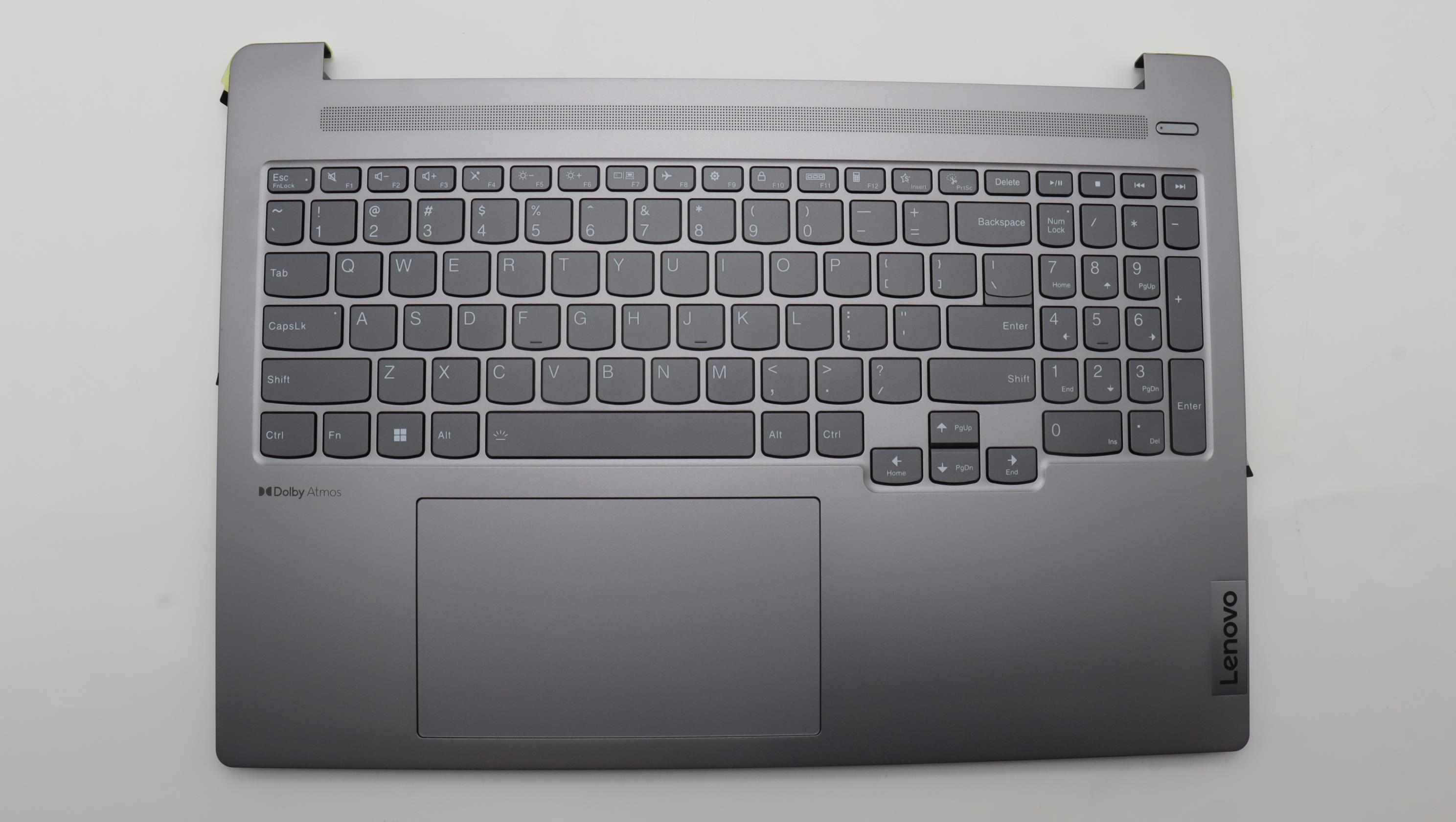 Carcasa superioara cu tastatura palmrest Laptop, Lenovo, IdeaPad Pro 5 16ARP8 Type 83AR, 83AS, AM2YC000920, AM2YC000B00, Arctic Grey, layout US