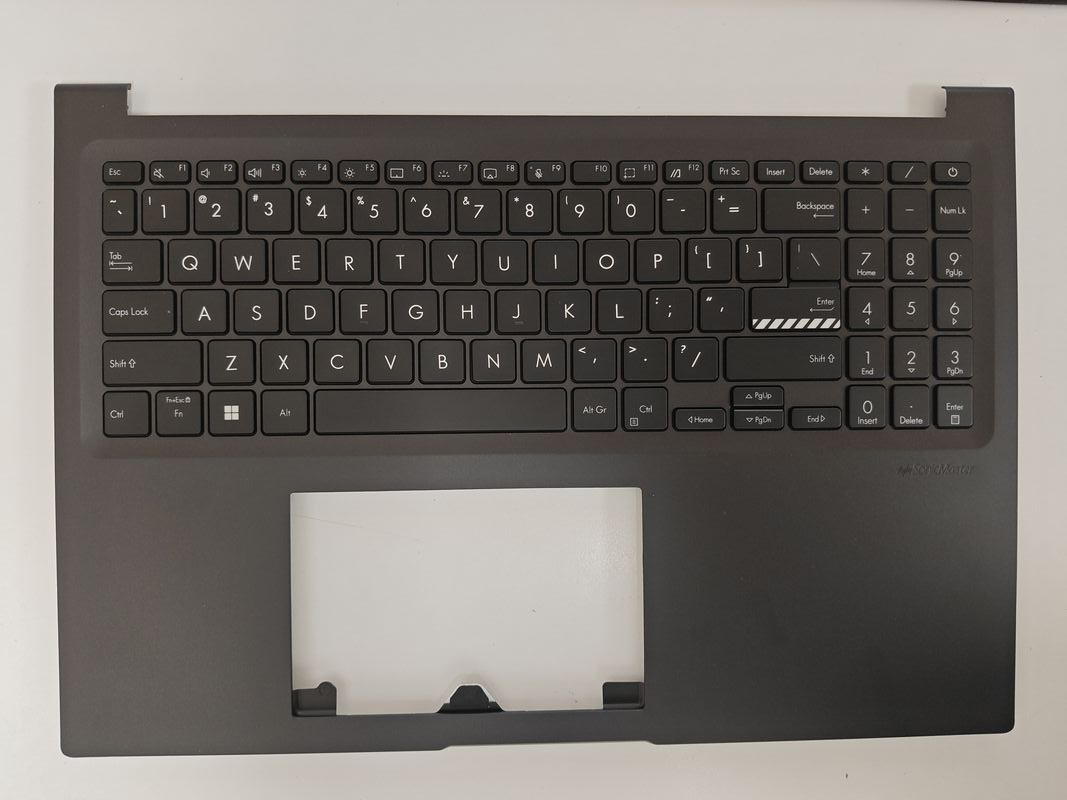 Carcasa superioara cu tastatura palmrest Laptop, Asus, VivoBook 16X K3605V, K3605VC, K3605VU, K3605VV, K3605Z, K3605ZC, K3605ZF, 90NB11D1-R30US2, EAZJ200501A, iluminata, neagra, layout US