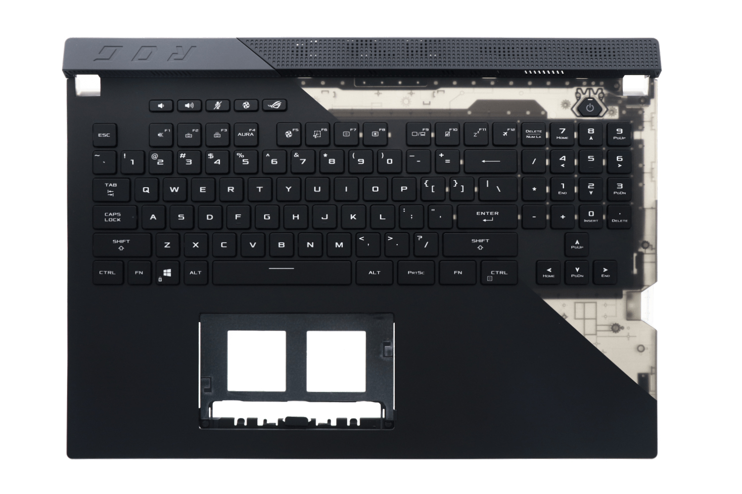 Carcasa superioara cu tastatura palmrest Laptop Gaming, Asus, ROG Strix Scar 17 G733Q, G733QM, G733QR, G733QS, G733QSA, 90NR0591-R31US1, iluminata, RGB, layout US