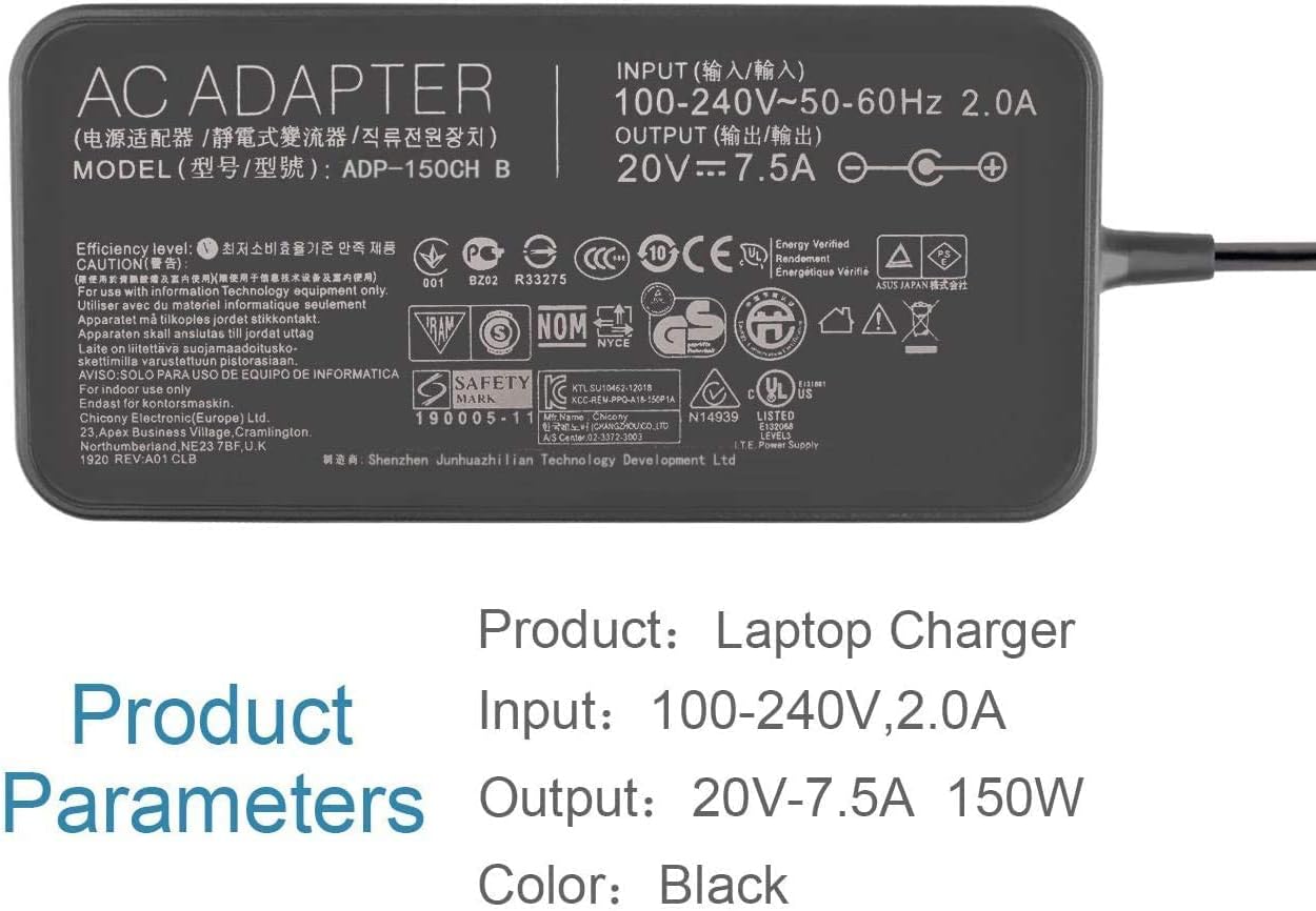 Incarcator Laptop Gaming, Asus, ROG Strix G G731G, G731GT, ADP-150CH B, 20V, 7.5A, 150W, mufa 6.0x3.7mm