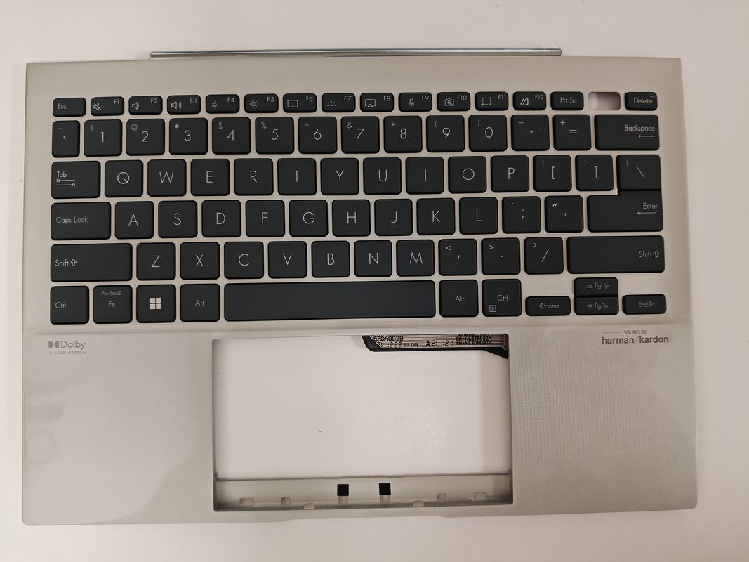 Carcasa superioara cu tastatura palmrest Laptop, Asus, ZenBook S 13 UM5302L, UM5302LA, UM5302T, UM5302TA, 90NB0WA2-R30US0, 90NB0WA2-R30UA1, HQ20721683000, UM5302TA-8E, iluminata, argintie, layout US