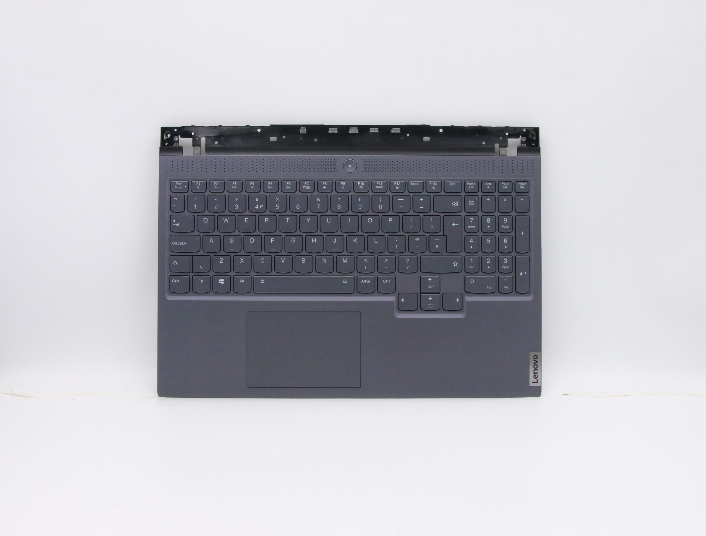 Carcasa superioara cu tastatura palmrest Laptop, Lenovo, Legion 7-15IMH05 Type 81YT, 5CB0Z21002, AM2VH000H00, AM2VH000I00, iluminata, RGB, layout UK