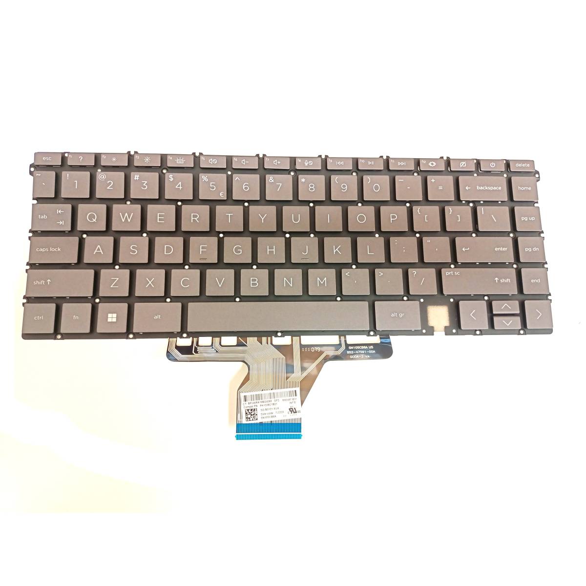 Tastatura Laptop 2-in-1, HP, Spectre X360 16-F, 16T-F, TPN-C154, M85604-001, M85604-B31, M85604-031, M83497-B31, M83497-031, iluminata, gri, layout US