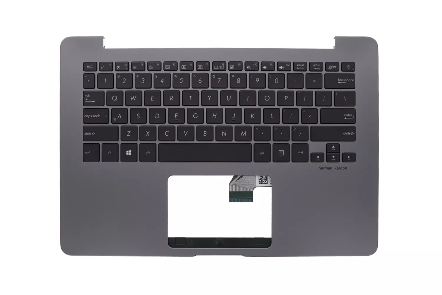 Carcasa superioara cu tastatura palmrest Laptop, Asus, ZenBook UX430U, UX430UA, UX430UQ, 90NB0EC1-R31UI0, 13NB0EC1AM0311, UX430UA-1A, iluminata, gri, layout US