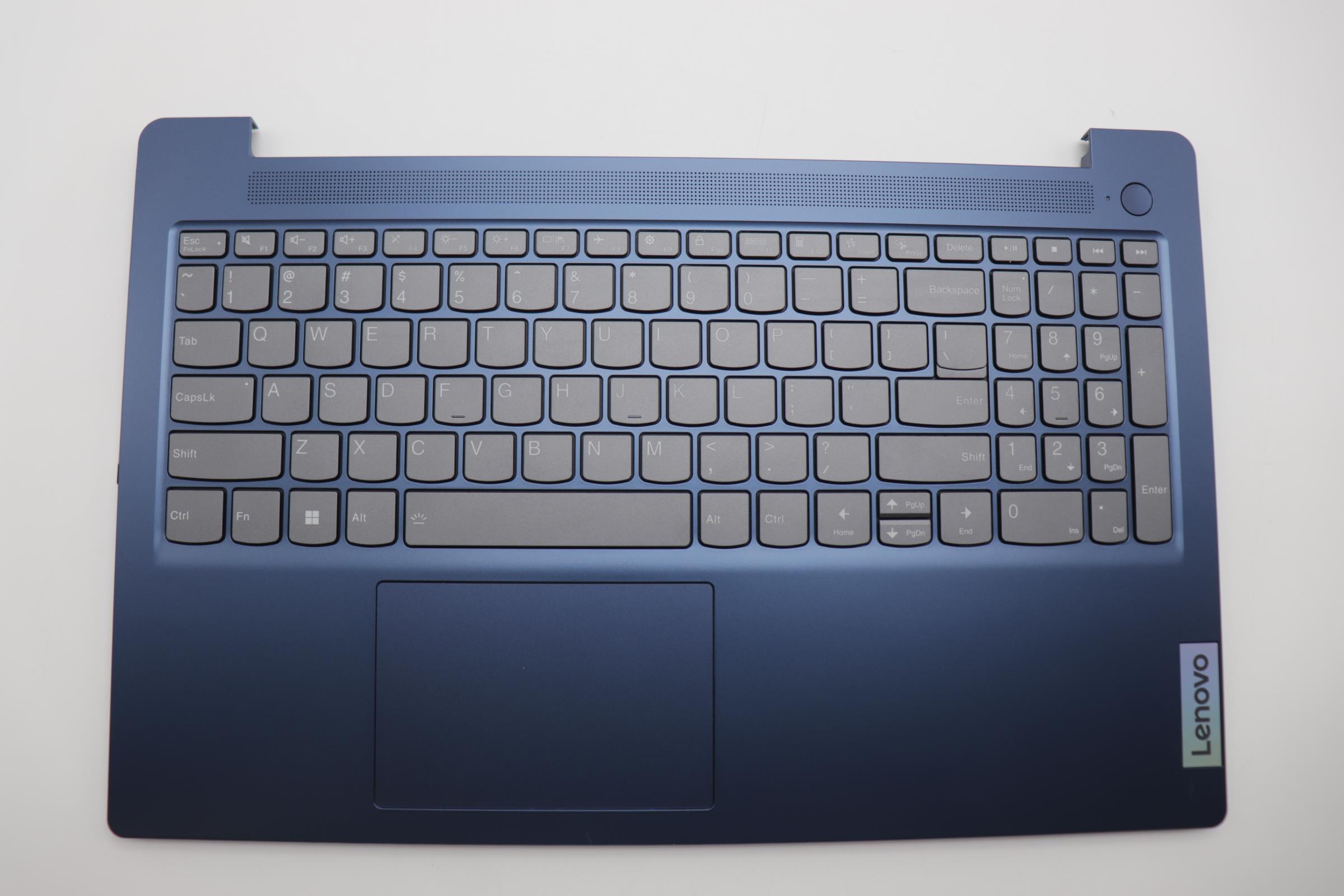 Carcasa superioara cu tastatura palmrest Laptop, Lenovo, IdeaPad Slim 3 15AMN8 Type 82XQ, 5CB1M03634, AP2XP000310, AM2XP000, EC2XP000100, iluminata, Abyss Blue, layout US