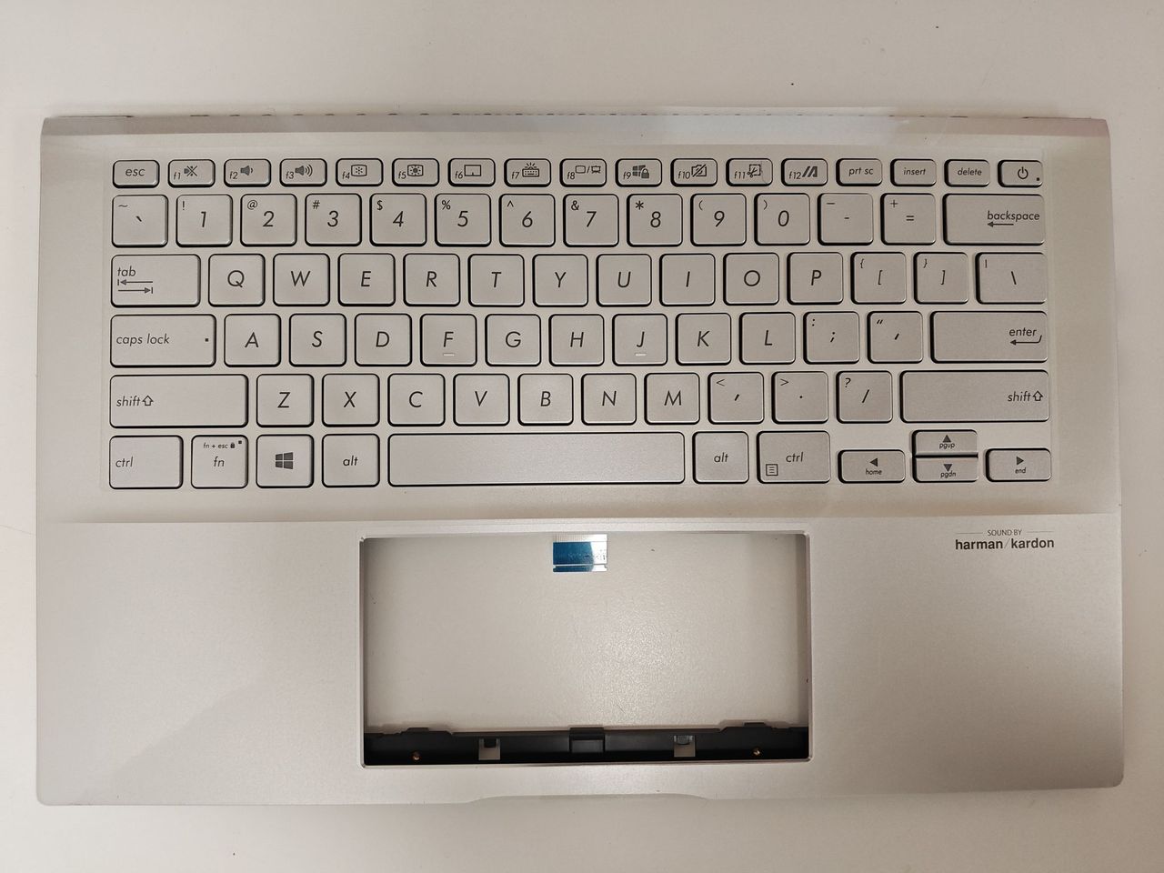 Carcasa superioara cu tastatura palmrest Laptop, Asus, VivoBook 14 S432F, S432FA, S432FL, 90NB0M62-R31US0, 39XKQTAJN00, X432FA-2S, iluminata, argintie, layout US