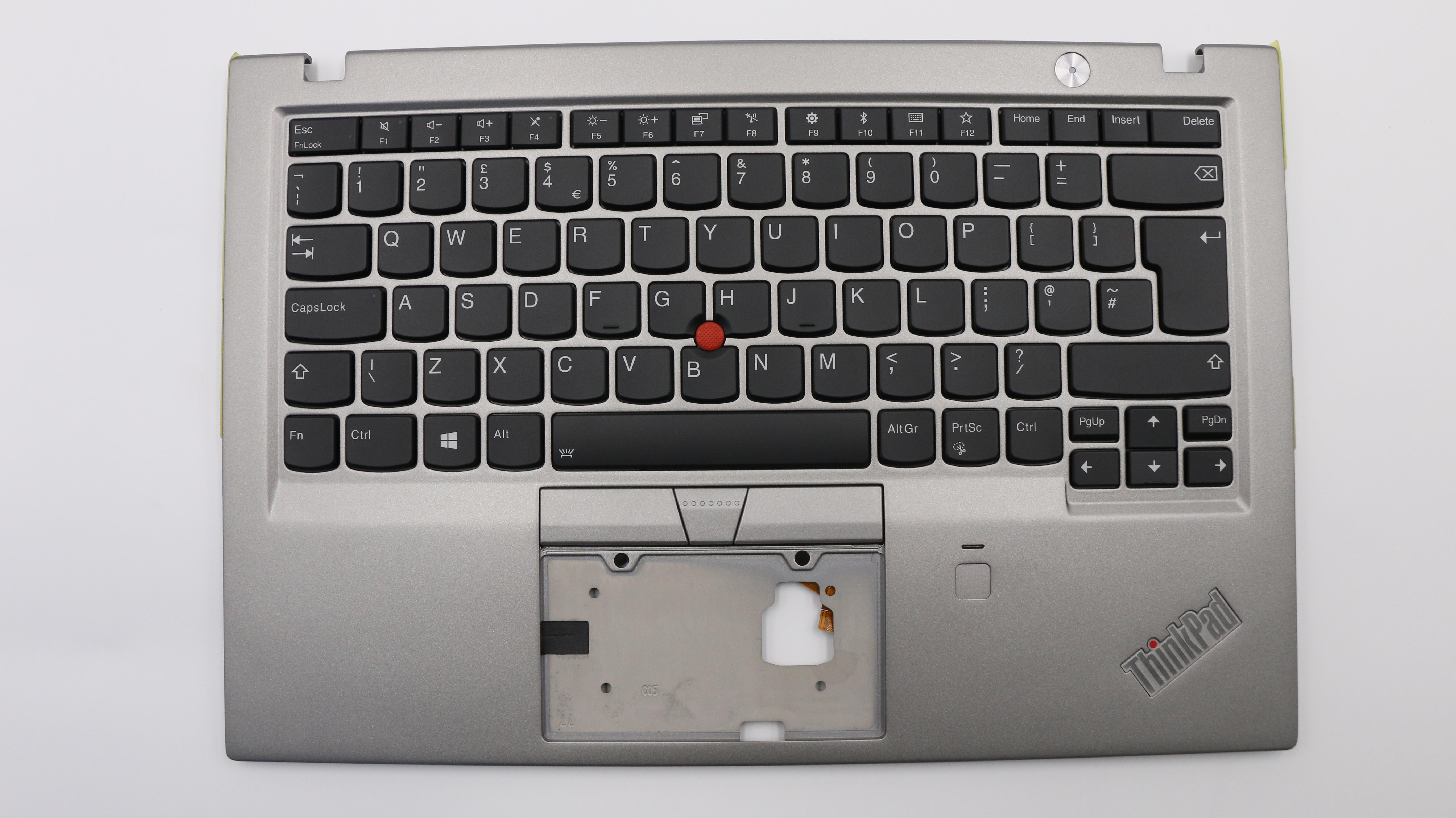 Carcasa superioara cu tastatura palmrest Laptop, Lenovo, ThinkPad X1 Carbon 6th Gen Type 20KH, 20KG, 01YU591, 01YU555, AM16R000810, iluminata, argintie, layout US