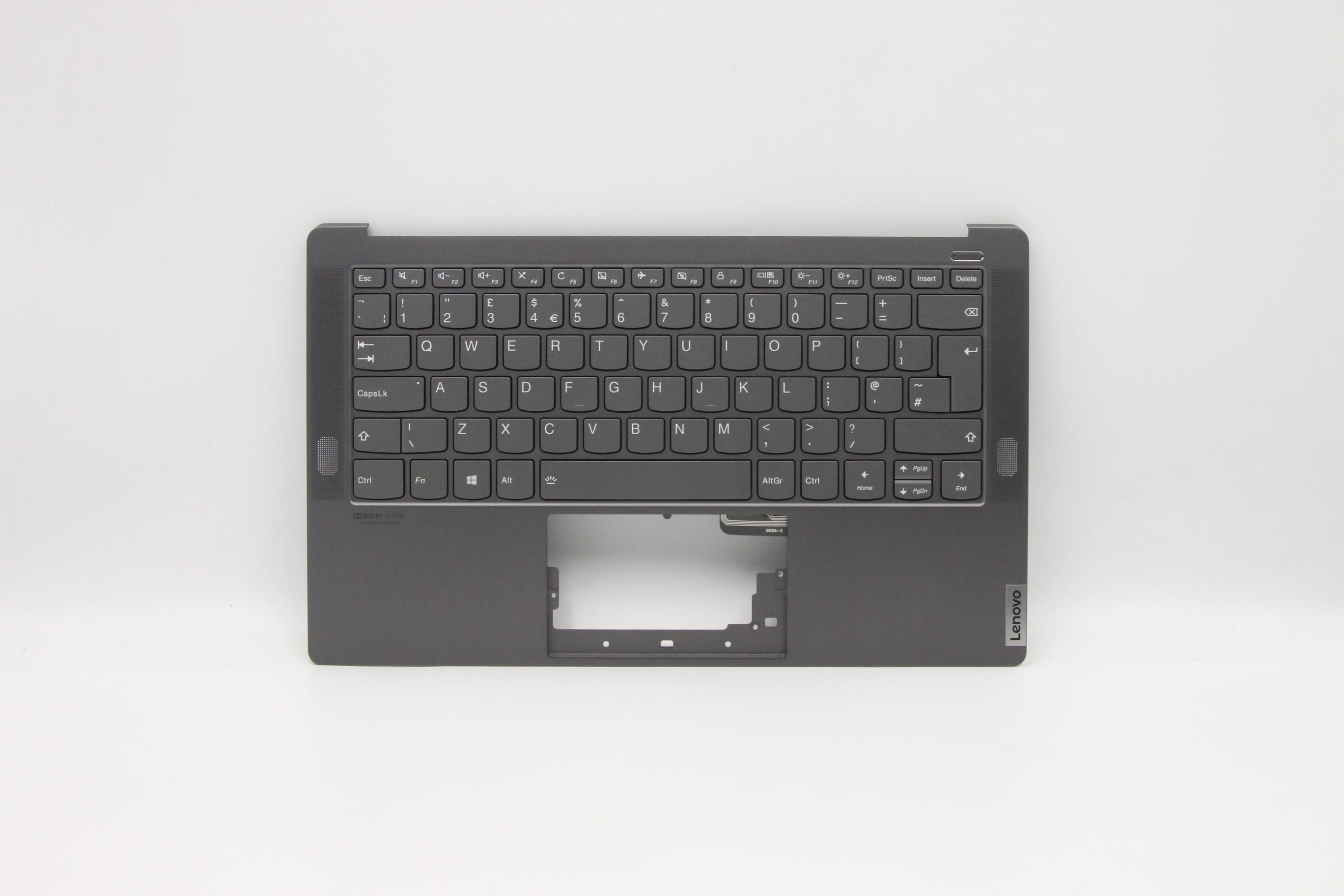 Carcasa superioara cu tastatura palmrest Laptop, Lenovo, Yoga S940-14IIL Type 81Q8, 5CB0W43500, 450.0HB05.001, Iron Grey, iluminata, layout UK