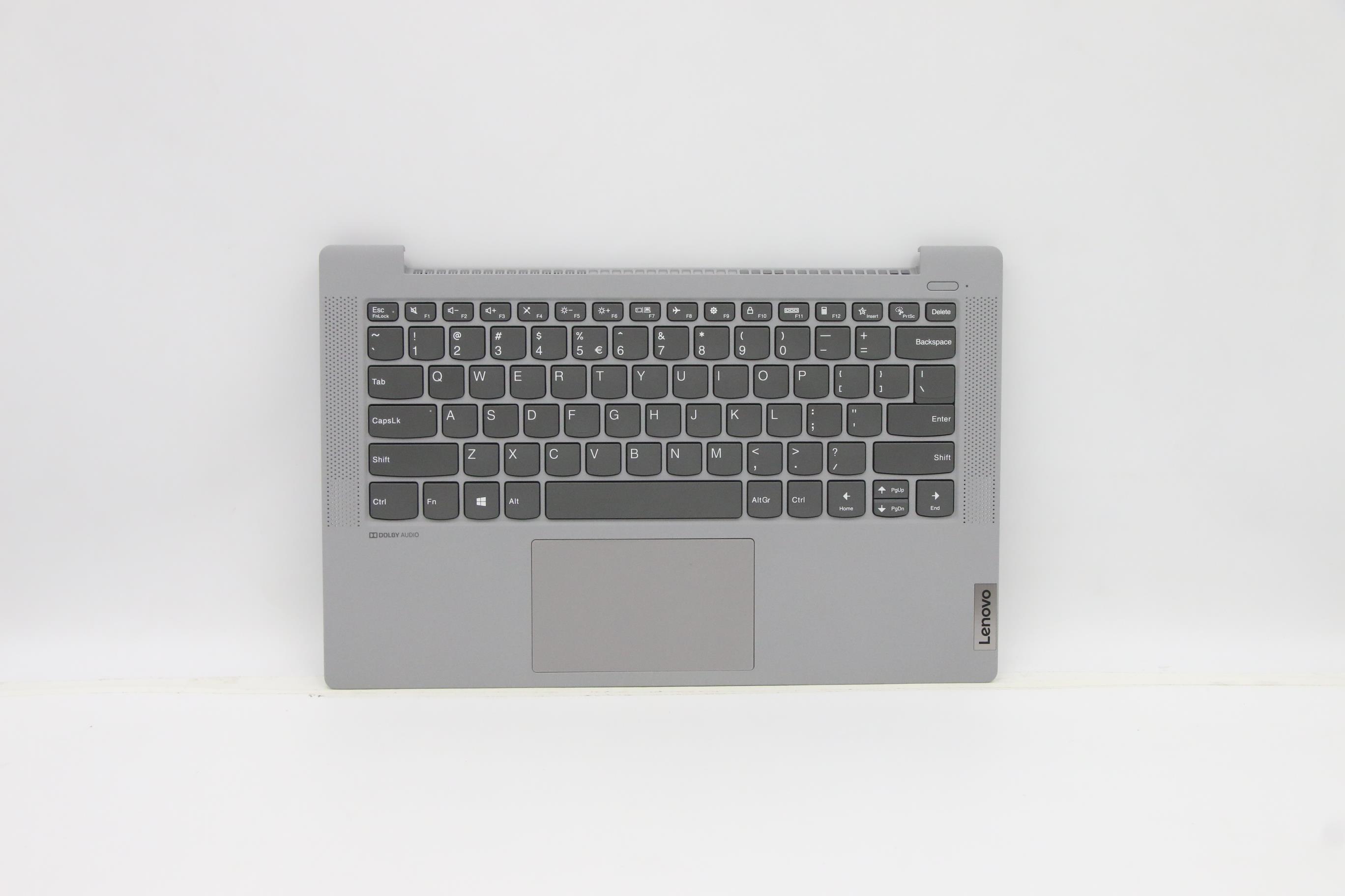 Carcasa superioara cu tastatura palmrest Laptop, Lenovo, IdeaPad 5-14ALC05 Type 82LM, 5CB1C91610, AP2UZ000530, AM2UZ000900, argintie, layout US