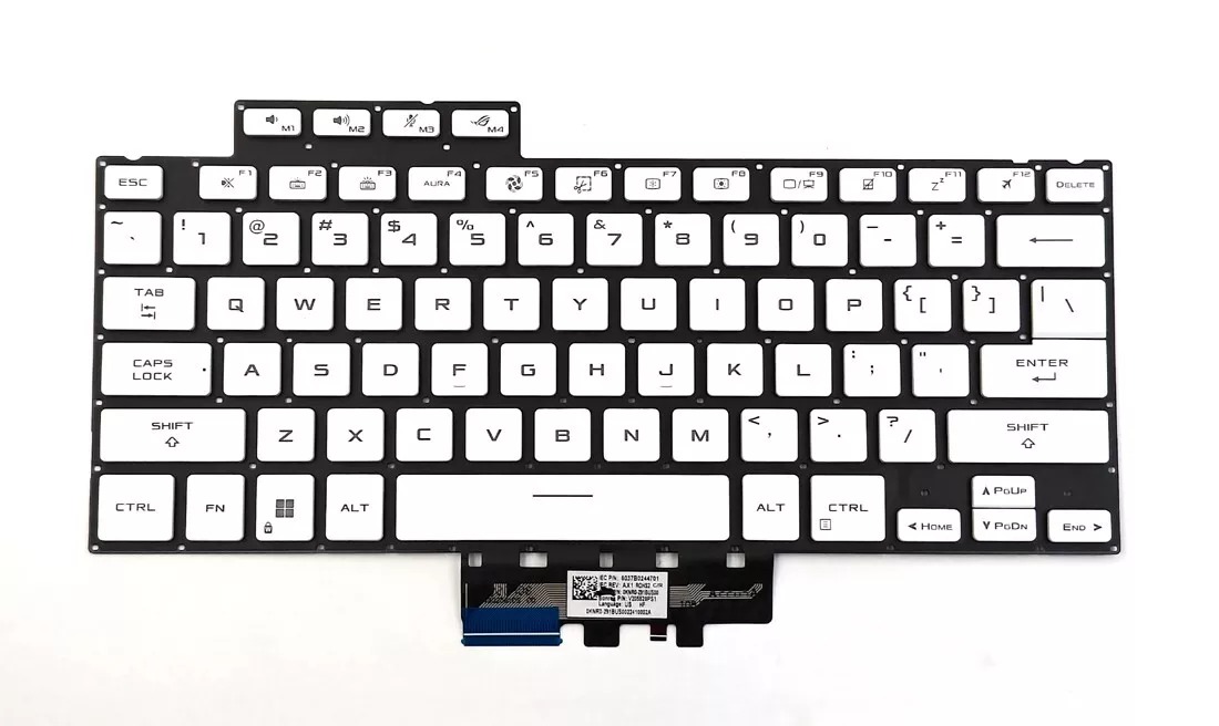 Tastatura Laptop Gaming, Asus, ROG Zephyrus G14 GA402R, GA402RJ, GA402RK, GA402N, GA402NI, GA402NJ, GA402NU, GA402NV, GA402X, GA402XI, GA402XU, GA402XV, GA402XY, GA402XZ, iluminata, alba, layout US