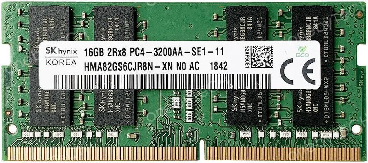 Memorie ram Laptop SK Hynix 16GB, DDR4, 2Rx8, PC4-3200AA, 3200Mhz, HMA82GS6CJR8N-XN, PC4-25600, CL22, Non-ECC, sodimm, 260 pini