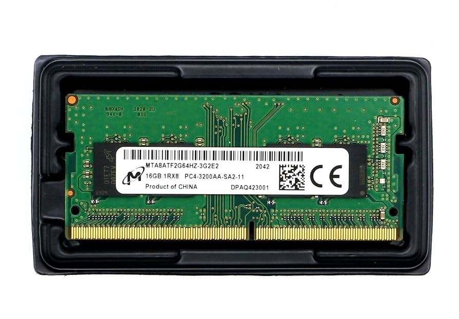 Memorie ram Laptop Micron 16GB, DDR4, 1Rx8, PC4-3200AA, 3200Mhz, MTA8ATF2G64HZ-3G2E2, PC4-25600, CL22, Non-ECC, sodimm, 260 pini