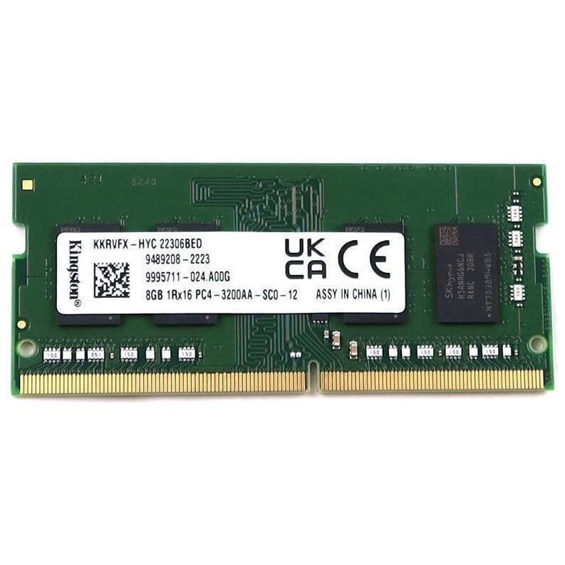 Memorie ram Laptop Kingston 8GB, DDR4, 1Rx16, PC4-3200AA, 3200Mhz, KKRVFX-HYC, PC4-25600, CL22, Non-ECC, sodimm, 260 pini