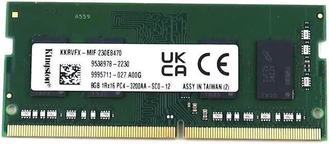 Memorie ram Laptop Kingston 8GB, DDR4, 1Rx16, PC4-3200AA, 3200Mhz, KKRVFX-MIF, PC4-25600, CL22, Non-ECC, sodimm, 260 pini