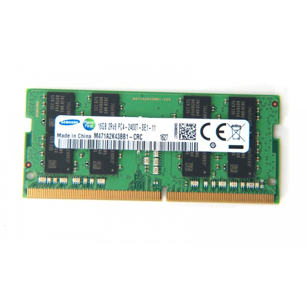 Memorie ram Laptop Samsung 16GB, DDR4, 2Rx8, 2400Mhz, PC4-2400T, M471A2K43BB1-CRC, PC4-19200, CL17, 1.2V, Non-ECC, sodimm, 260 pini