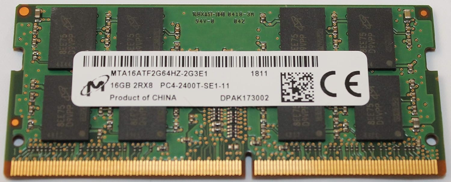 Memorie ram Laptop Micron 16GB, DDR4, 2Rx8, PC4-2400T, 2400Mhz, MTA16ATF2G64HZ-2G3E1, PC4-19200, 1.2V, CL17, Non-ECC, sodimm, 260 pini
