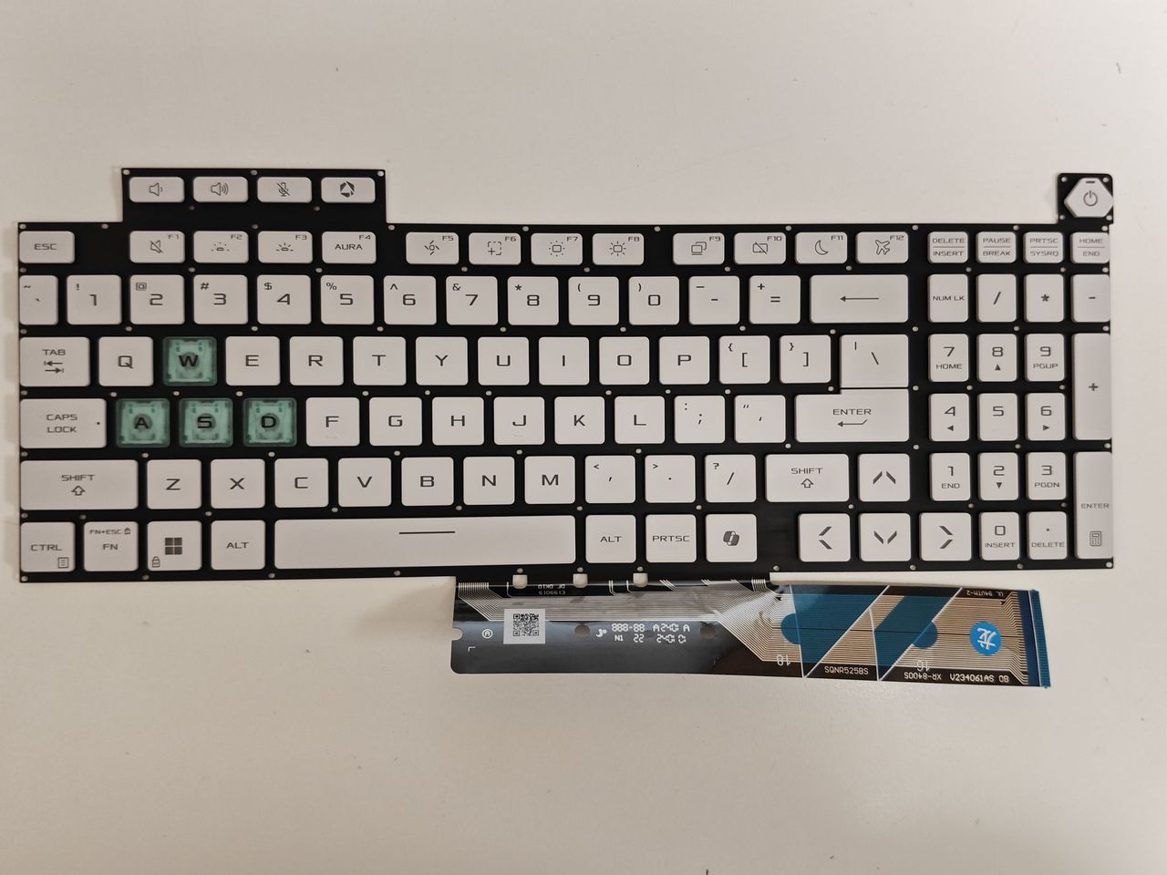 Tastatura Laptop Gaming, Asus, TUF F16 FX608J, FX608JH, FX608JHR, FX608JM, FX608JMR, FX608JP, FX608JPR, iluminata, alba, layout US