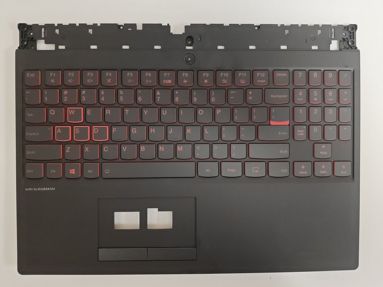 Carcasa superioara cu tastatura palmrest Laptop, Lenovo, Legion Y530-15ICH Type 81FV, 81GT, 5CB0U42805, EC17L000400, EY515, iluminata, rosie, layout US