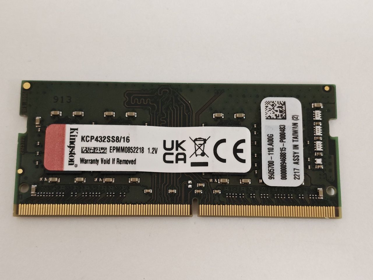 Memorie ram Laptop Kingston 16GB, DDR4, 1Rx8, PC4-3200AA, 3200Mhz, KCP432SS8/16, PC4-25600, CL22, Non-ECC, sodimm, 260 pini