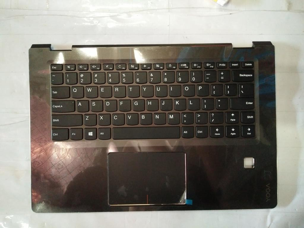Carcasa superioara cu tastatura palmrest Laptop, Lenovo, Yoga 510-14AST Type 80S9, 5CB0M32898, AM1R4000120, 2FA1R4000100, fingerprint, iluminata, layout US