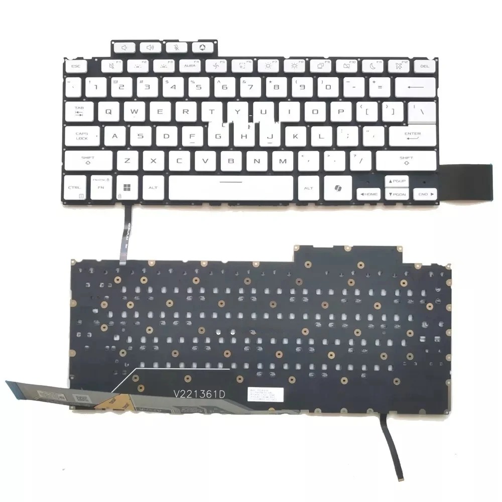Tastatura Laptop Gaming, Asus, TUF A14 FA401K, FA401KH, FA401KM, FA401U, FA401UH, FA401UM, FA401UU, FA401UV, iluminata, alba, layout US