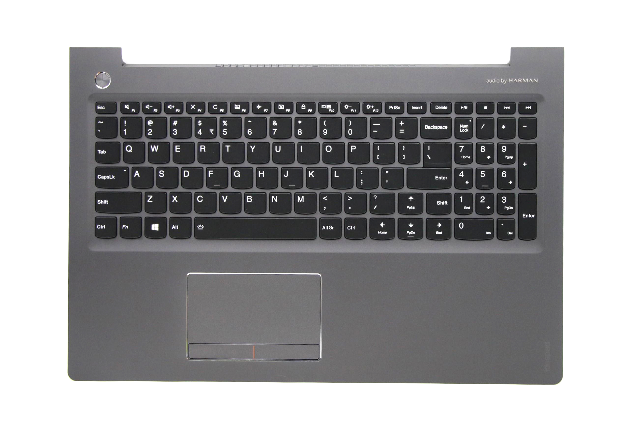 Carcasa superioara cu tastatura palmrest Laptop, Lenovo, Ideapad 510-15ISK Type 80SR, iluminata, neagra, layout US