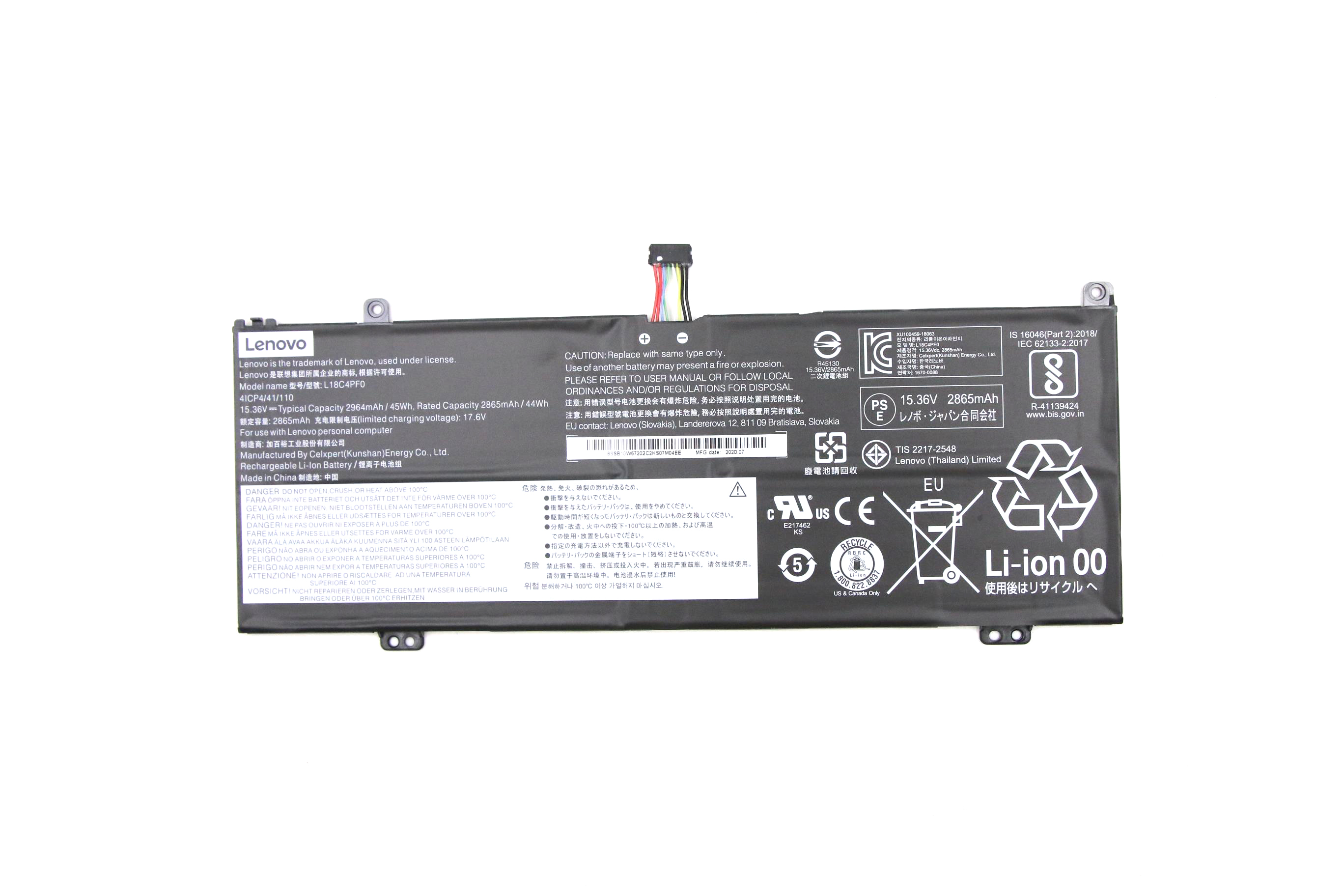 Baterie Laptop, Lenovo, ThinkBook 13S-IML Type 20RR, 5B10W67334, L18C4PF0, 15.36V 2865mAh 45Wh