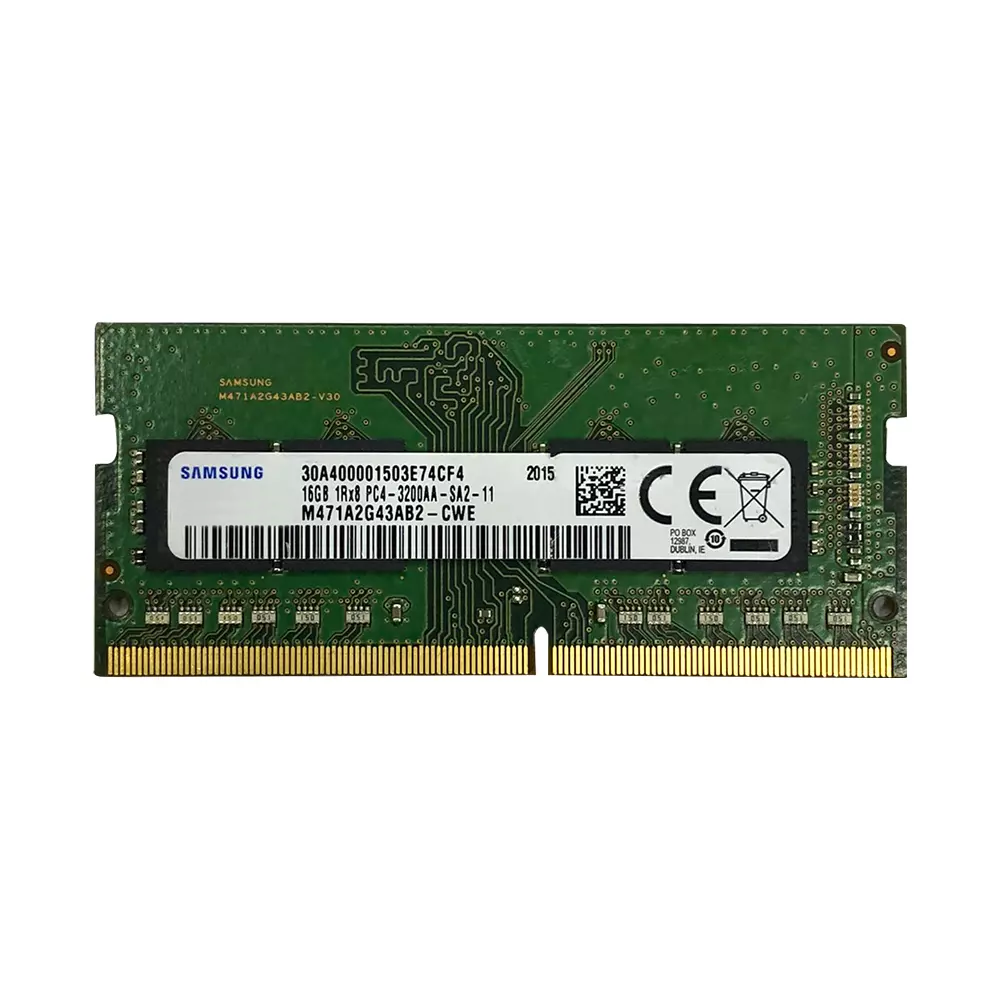 Memorie Ram Laptop, Samsung 16GB, DDR4, 1Rx8, PC4-3200AA, 1.2V, CL22, PC4-25600, M471A2G43AB2-CWE, 3200Mhz, Non-ECC, sodimm, 260 pini