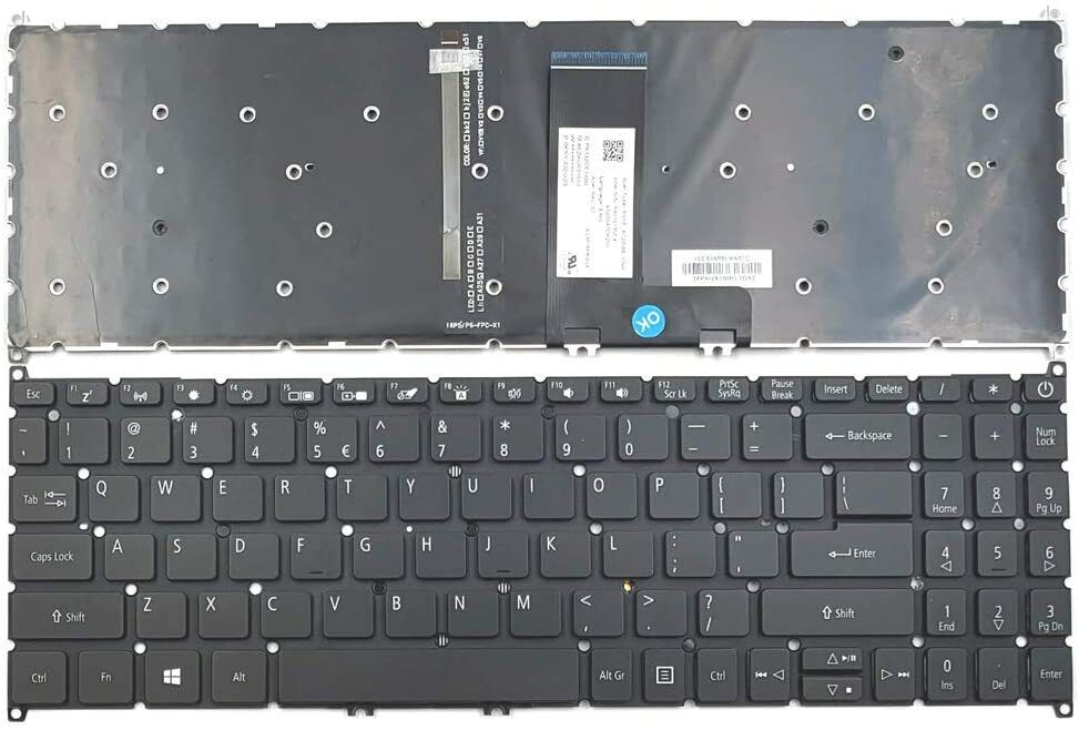 Tastatura Laptop, Acer, Aspire 5 A515-52, A515-52G, A515-43, A515-43G, A515-44, A515-44G, A515-53, A515-54, A515-54G, A515-55, A515-55G, A515-56G, A515-56T, N19C5, N19H1, N19C1, N18Q13, cu  iluminare, layout US