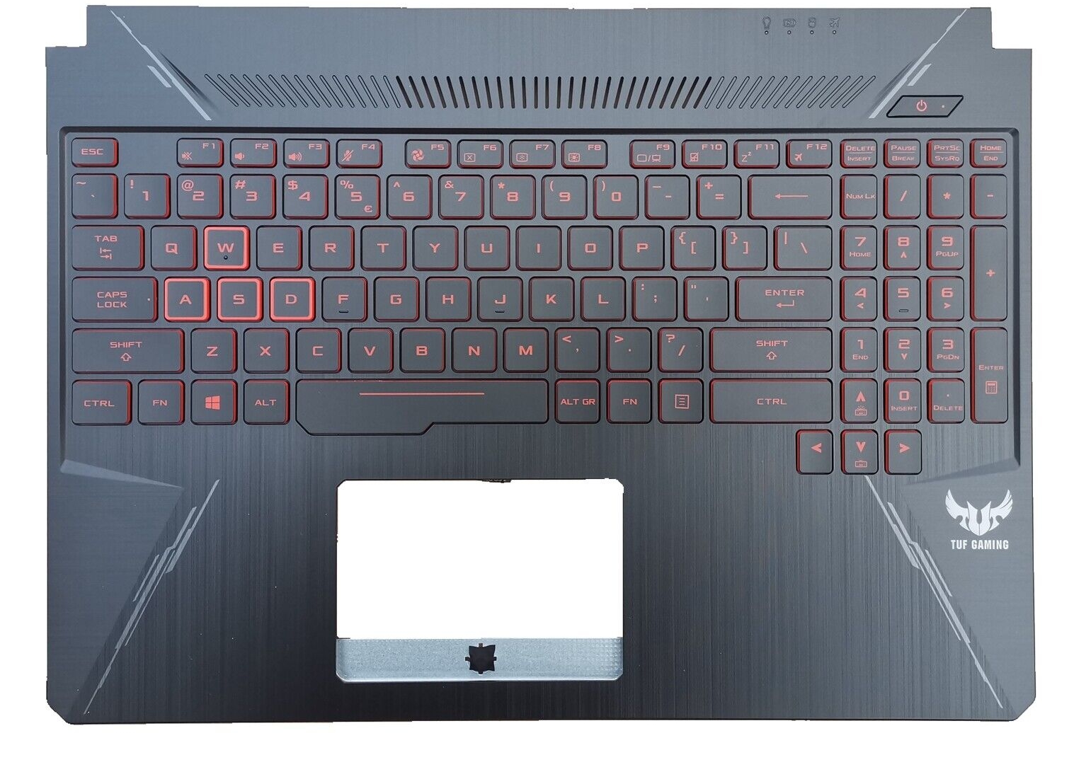 Carcasa superioara cu tastatura palmrest Laptop Gaming, Asus, TUF FX505GM, FX505GE, FX505GD, FX505DY, 13N1-5JA0B01, 13NR0133AP0111, 90NR00S3-R34US0, iluminata, layout US