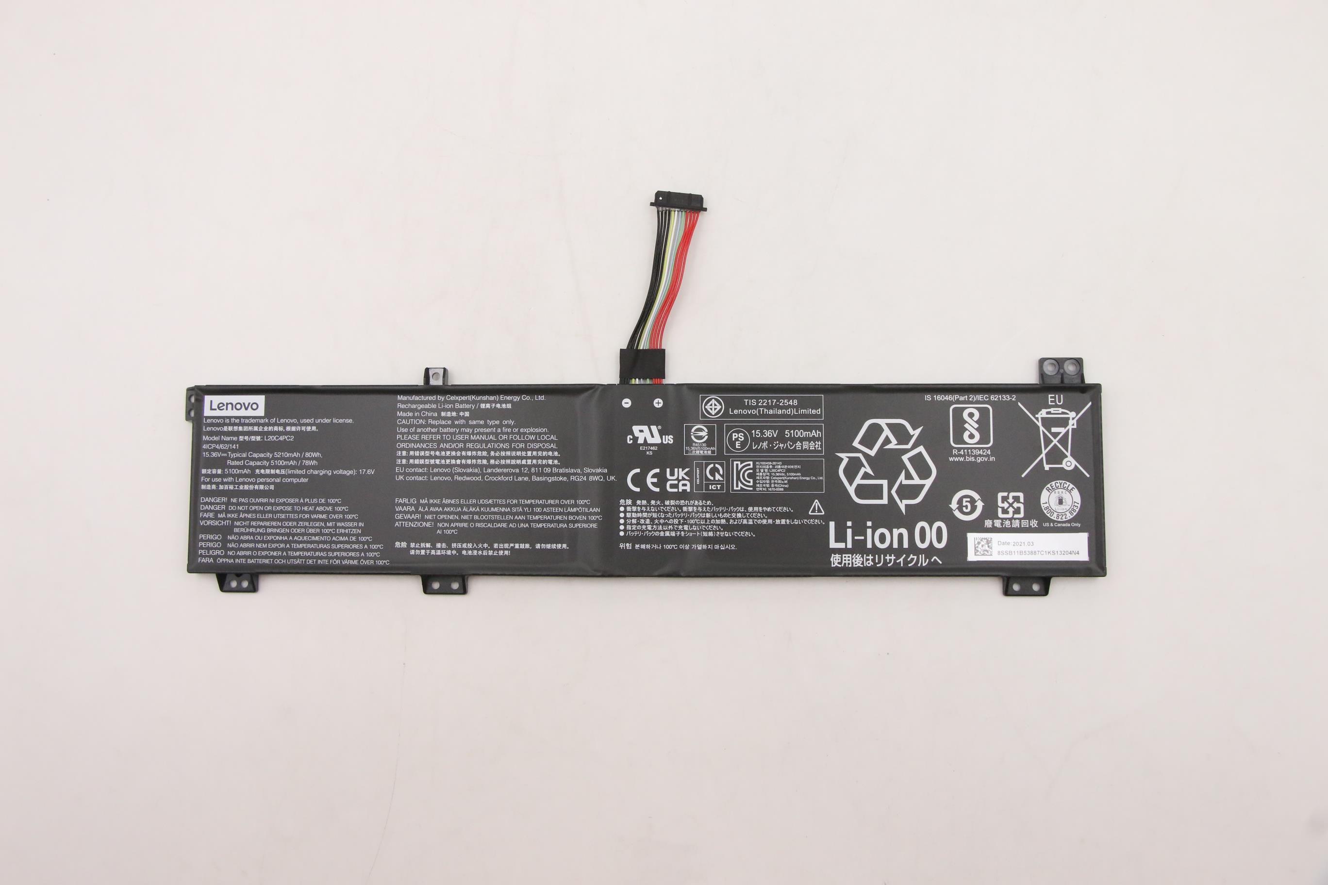 Baterie Laptop, Lenovo, Legion 5 15ACH6A Type 82NW, 4ICP4/62/141, 15.36V, 5100mAh, 80Wh