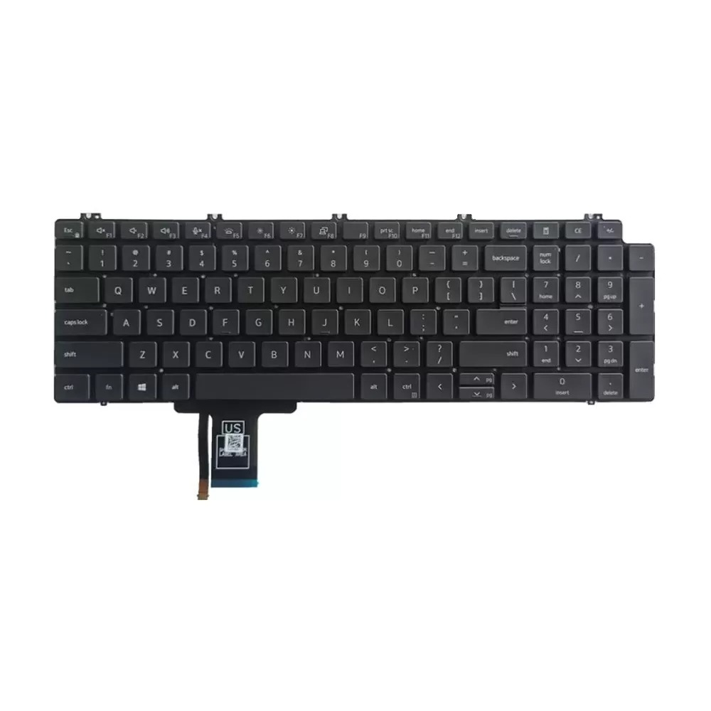 Tastatura Laptop, Dell, Precision 7750, 7760, 08XY7G, 8XY7G, iluminata, neagra, layout US