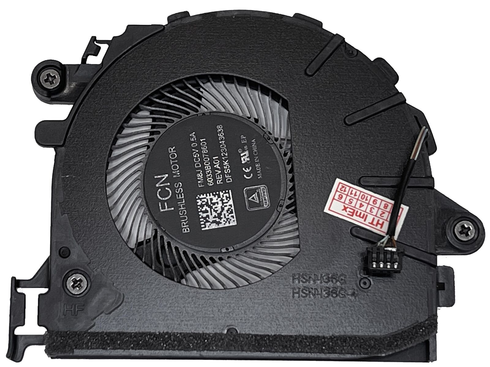 Cooler Laptop, HP, EliteBook 6033B0090801, FNJK, HSN-I41C, HSN-I41C-4, DFS5K123043638, EG50040S1-1C191-S9A, 6033B0090501, 5V, 0.5A, 2.25W
