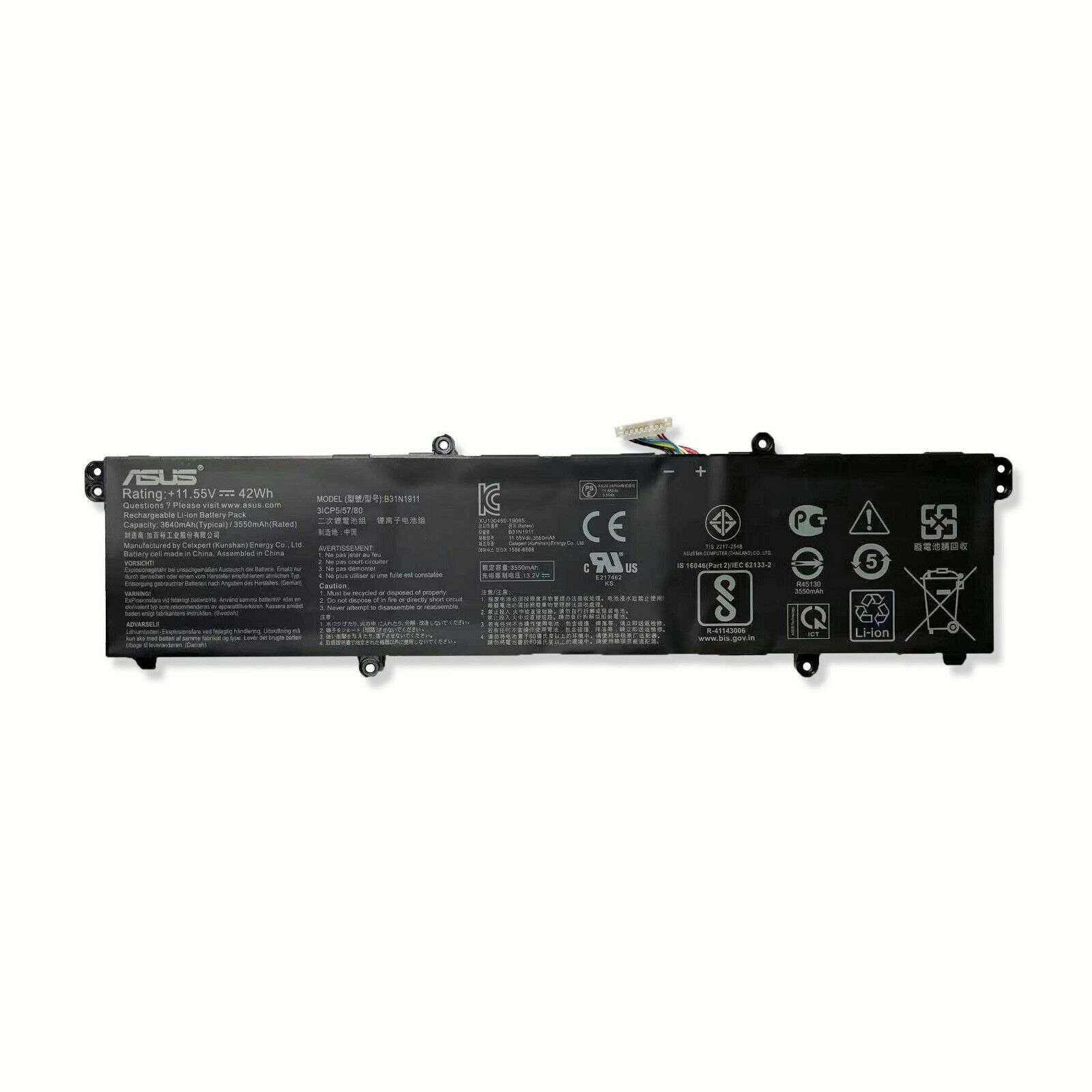 Baterie Laptop, Asus, VivoBook 15 D1502I, D1502IA, D1502Y, D1502YA, 0B200-03580600, 3ICP5/58/78, B31N1911, C31N1911, 11.55V, 3550mAh, 42Wh