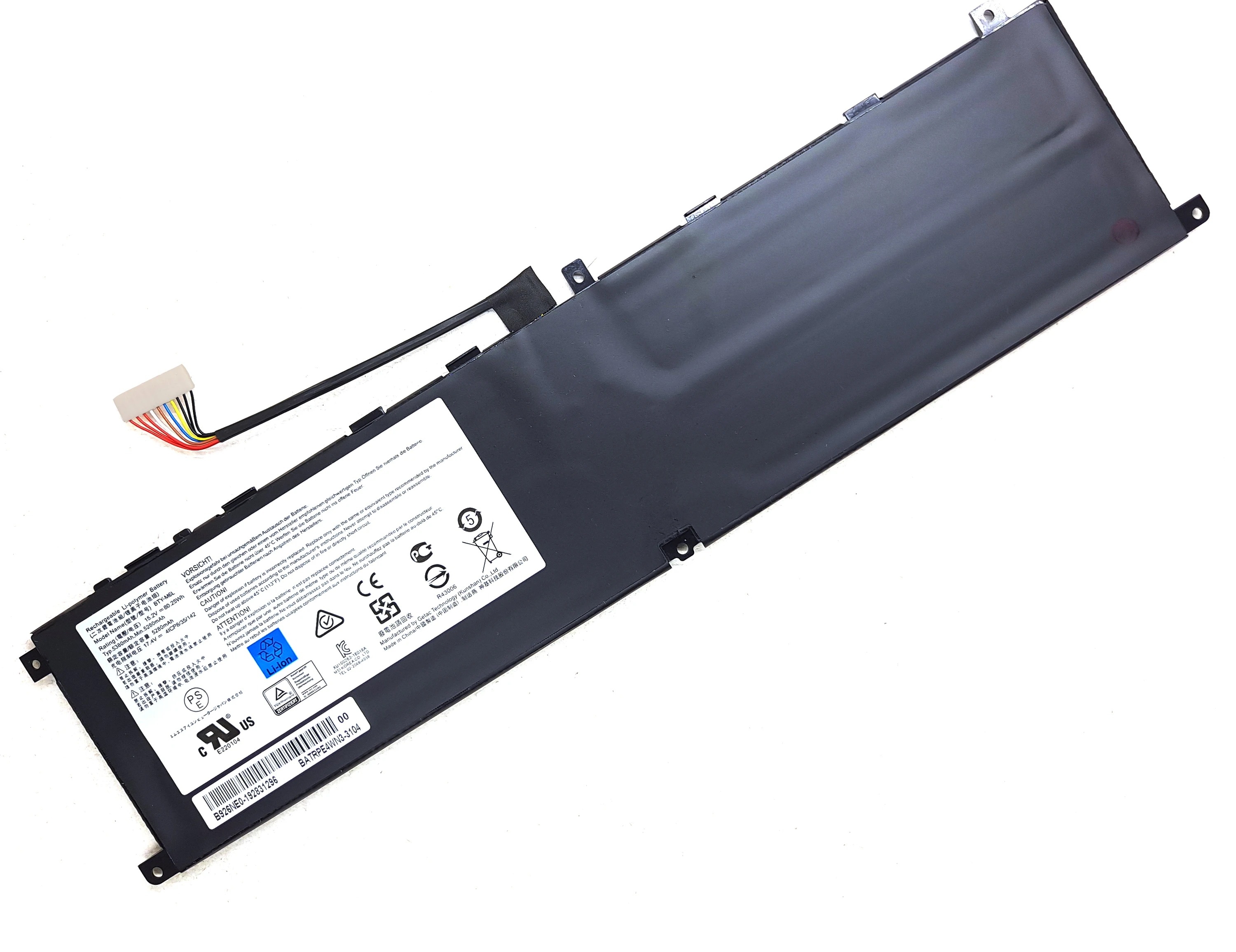 Baterie Laptop Gaming, MSI, Gaming Stealth Thin GS65 8SE, 8SF, 8SG, 8RF, 9SG, 9SD, 9SE, 9SF, MS-16Q2, MS-16Q3, MS-16Q4, 4ICP8/35/142 BTY-M6L, 15.2V, 5280mAh, 80.25Wh