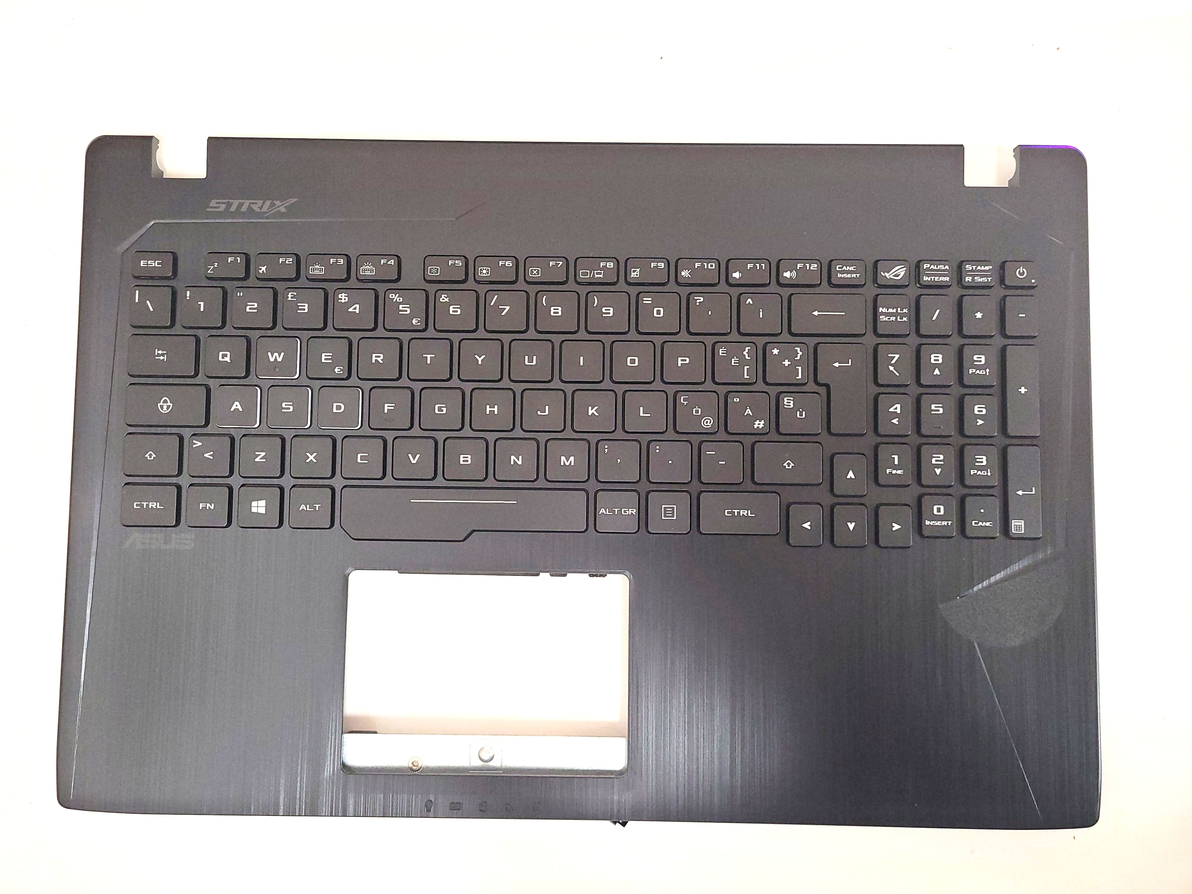 Carcasa superioara cu tastatura palmrest Laptop, Asus, ROG GL553, GL553V, GL553VW, GL55VE, GL553VD, GL553VD, FX53VD, FX553VD, ZX53VD, iluminata RGB, layout IT (italiana)