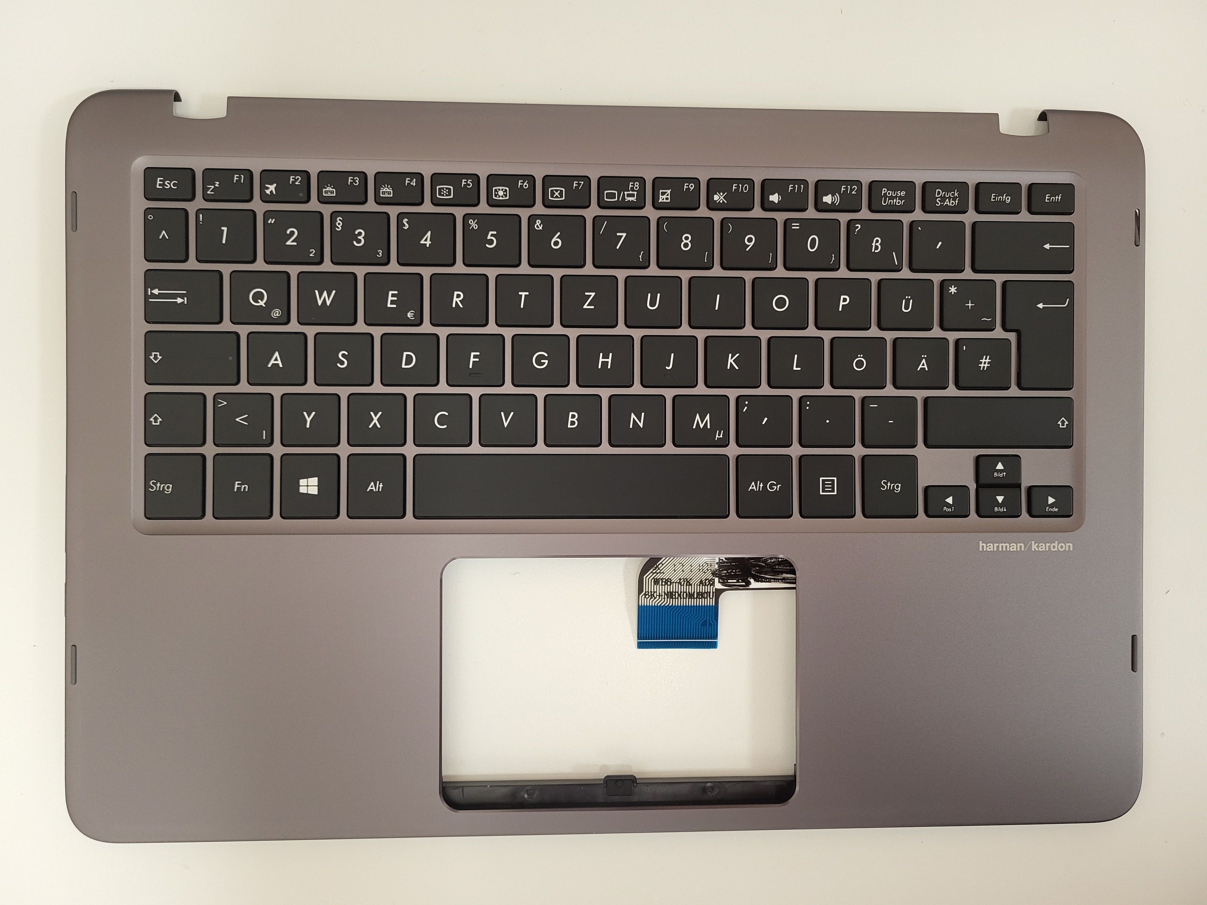 Carcasa superioara cu tastatura palmrest Laptop 2in1, Asus, ZenBook Flip UX360UA, 90NB0C02-R30GE0, iluminata, layout DE (germana)