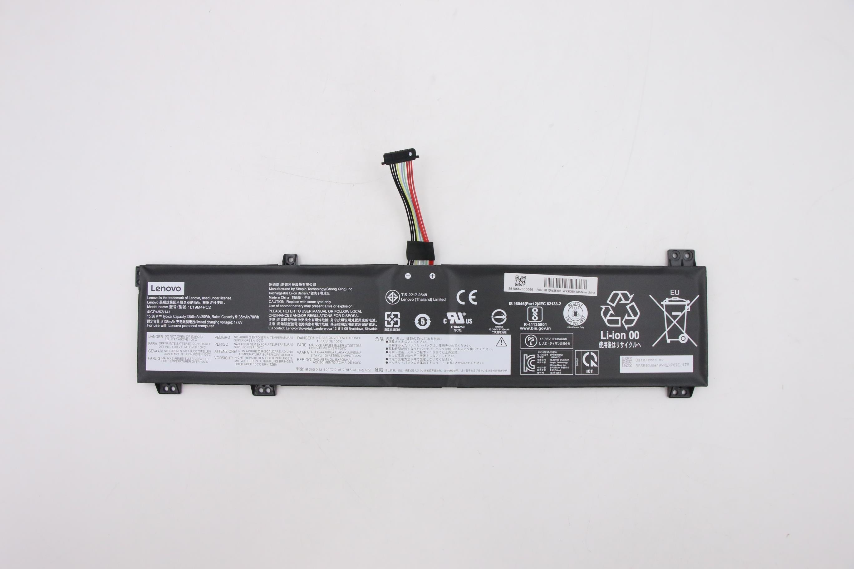 Baterie Laptop, Lenovo, Legion 5-17IMH05 Type 82B3, 4ICP4/62/141, L19M4PC2, 15.36V, 5135mAh, 80Wh