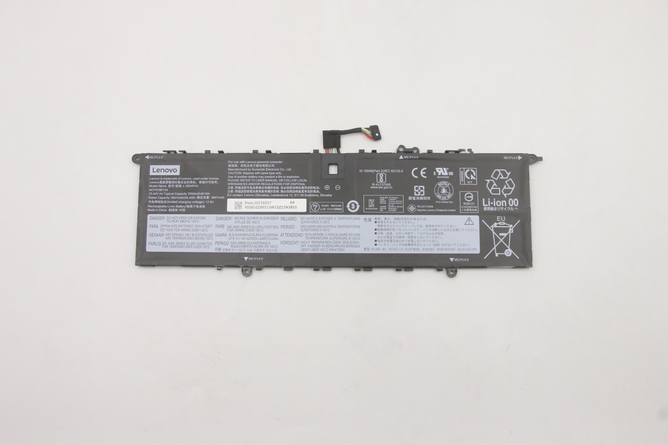 Baterie Laptop, Lenovo, Yoga Slim 7 Pro 14 5B10Z49514, 5B10Z49518, 5B10Z49519, 5B11N52059, 5B11N52060, L19C4PH3, 4ICP5/38/124, L19D4PH3, 15.44V, 3847mAh, 61Wh